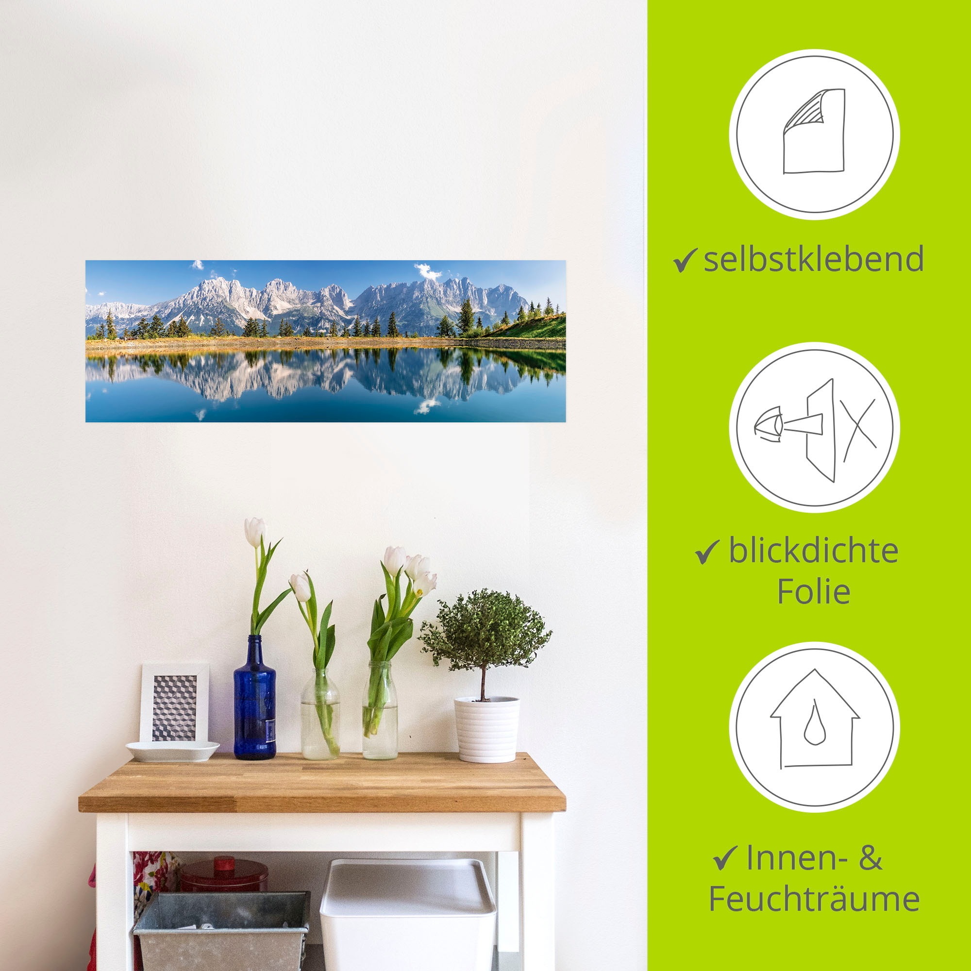 Artland Wandbild »Kaisergebirge Tirol«, Berge & Alpenbilder, (1 St.), als Alubild, Outdoorbild, Leinwandbild, Poster, Wandaufkleber