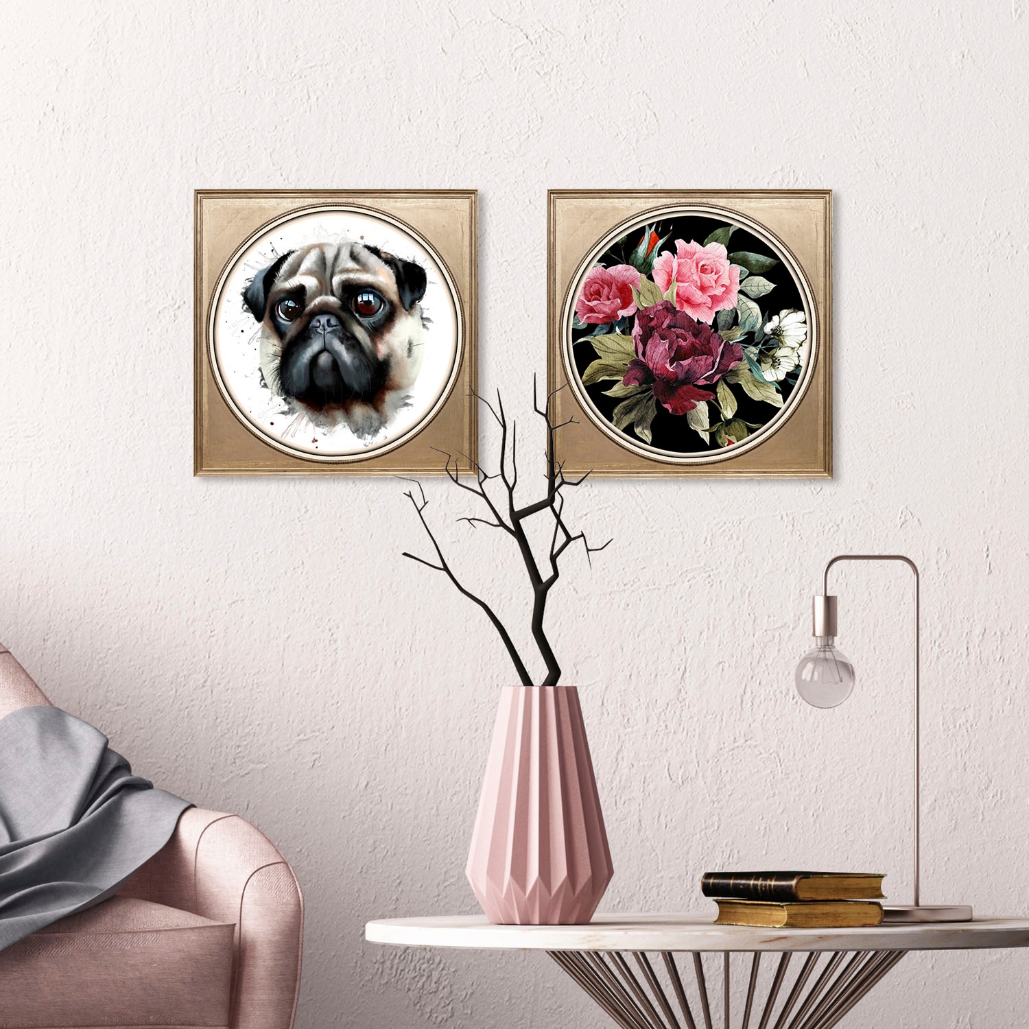 queence Acrylglasbild »Mops«, Haustiere-Gemälde-Kunst-Hund-Hunde-Hundebilder, Fine Art-Print in Galeriequalität