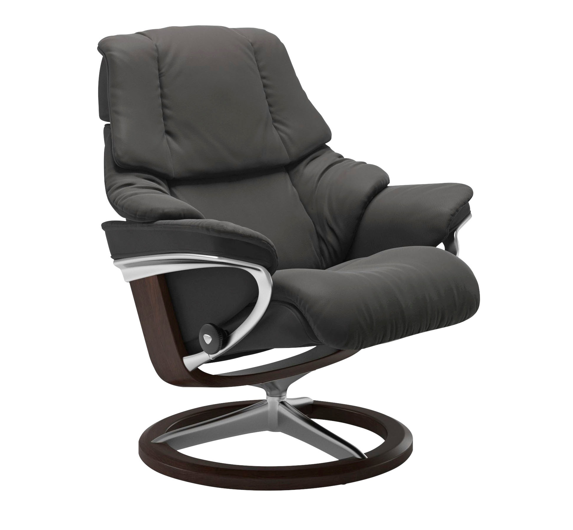 Stressless® Relaxsessel »Reno«, (Set, Relaxsessel mit Hocker), mit Hocker, mit Signature Base, Größe S, M & L, Gestell Braun