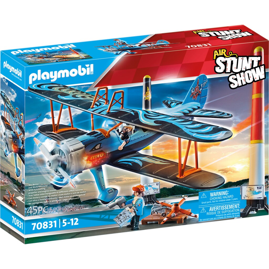 Playmobil® Konstruktions-Spielset »Doppeldecker "Phönix" (70831), Air Stuntshow«, (45 St.), mit Soundeffekten; Made in Germany