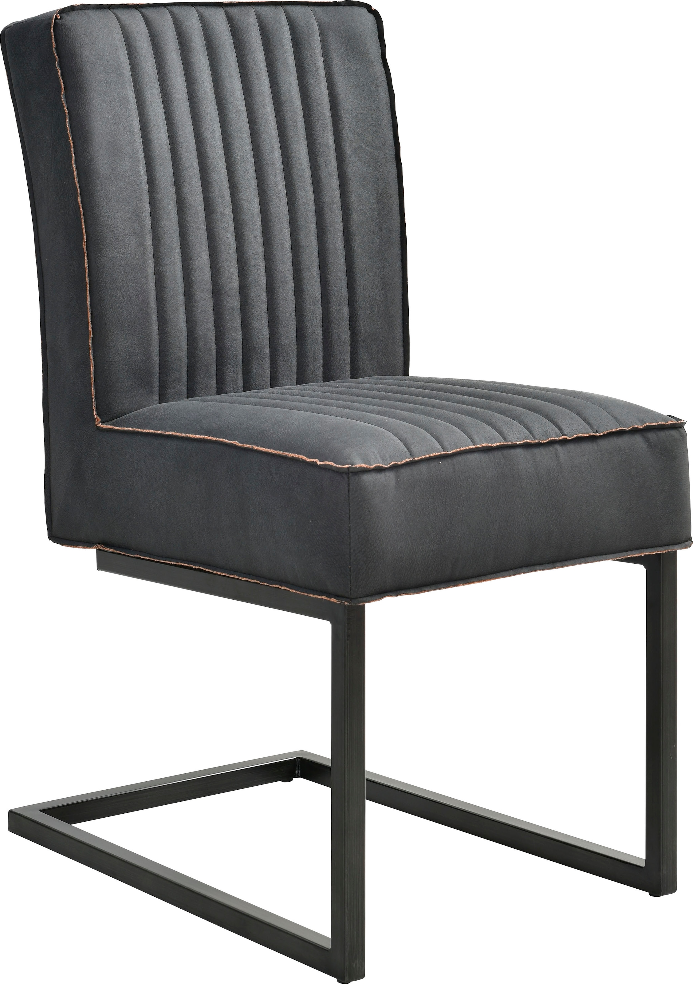 HOME AFFAIRE Stuhl »David« (Set) 2 Stk.mit bequemer Federkernpolsterung anthrazit + schwarz