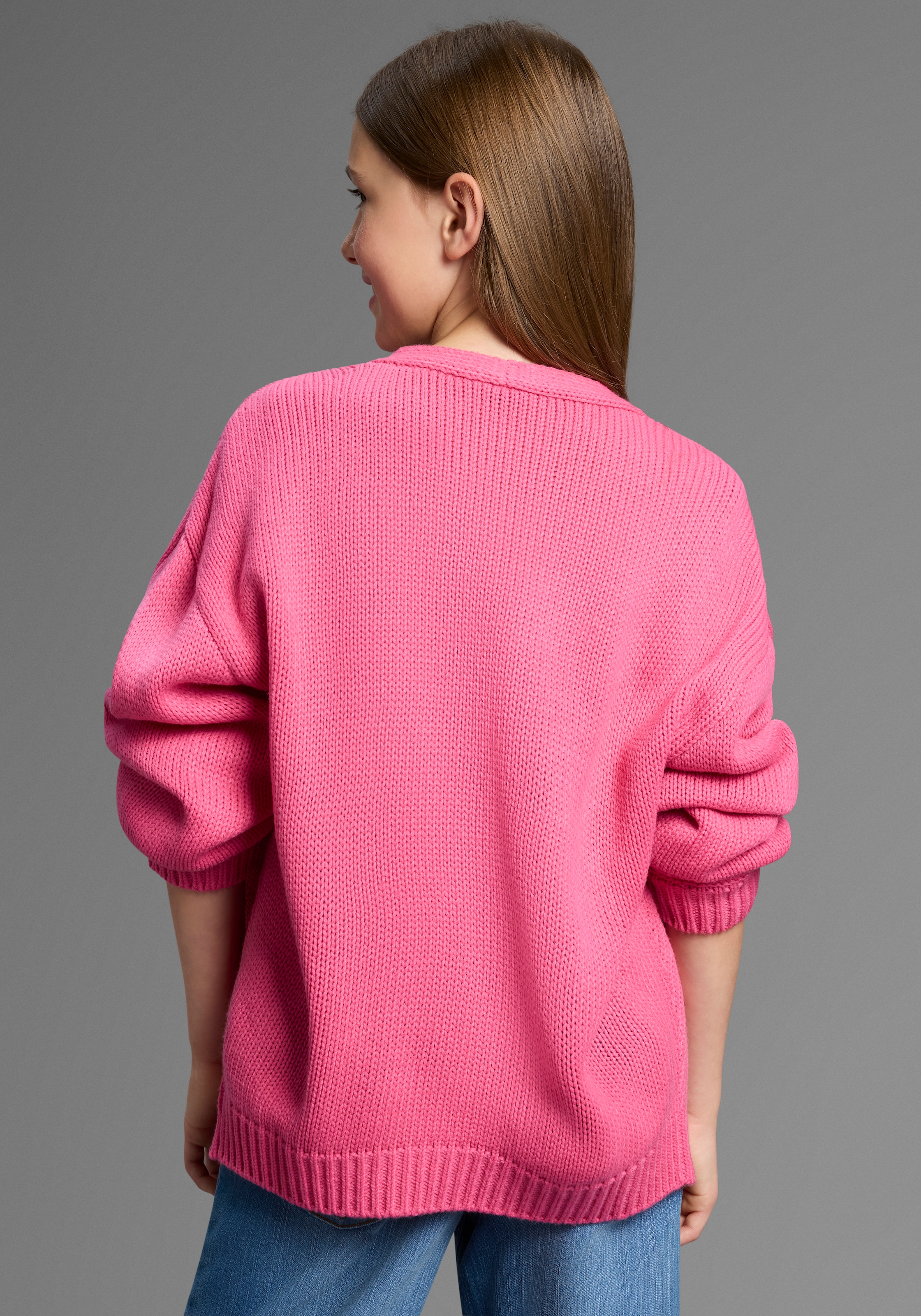 Bruno Banani Strickjacke »Cardigan, Strickjacke in offener weiter Form« NEU: BRUNO BANANI für TEENS! Lockerer, weicher Strick