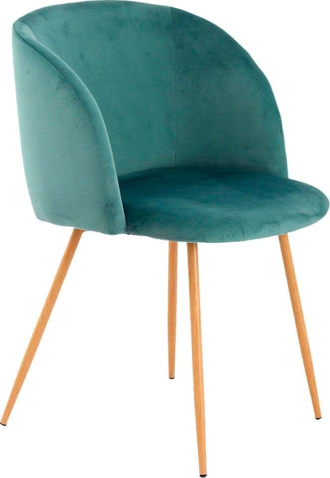 Kayoom Polsterstuhl »Stuhl Celina 110 2er-Set Grau,samtweicher Bezug in mod günstig online kaufen