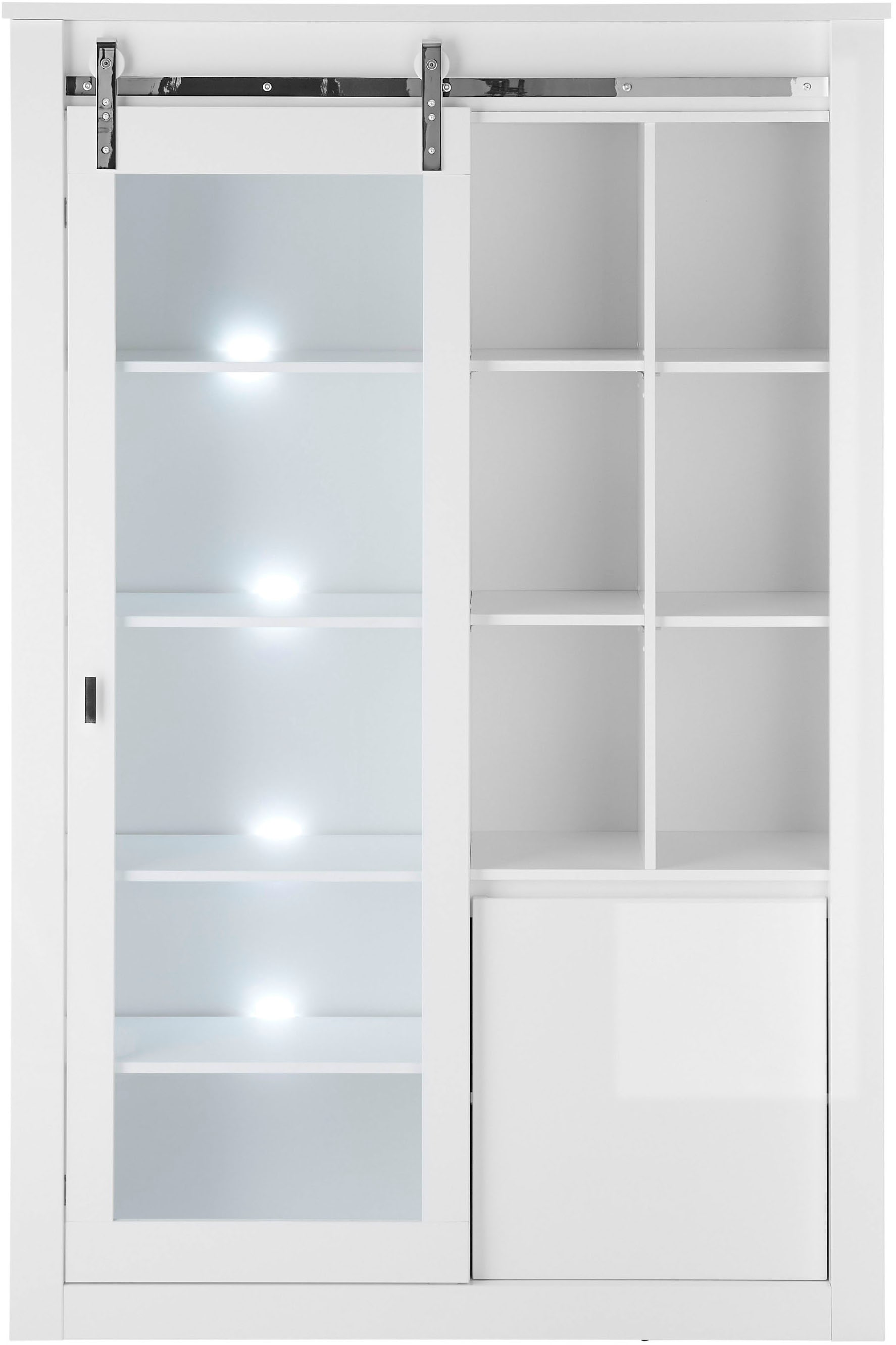 Home affaire Vitrine »Daytona, moderner Hochschrank, Glasvitrine in Weiß Hochglanz«