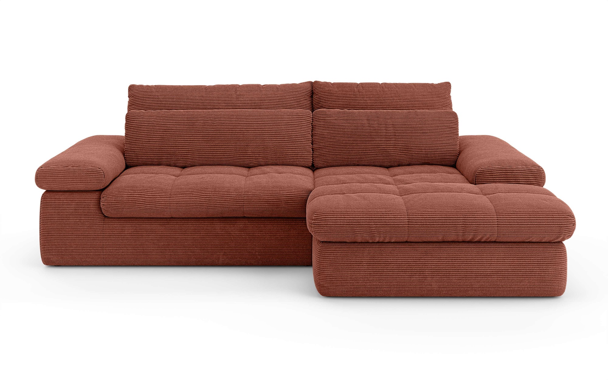 Home affaire Ecksofa »ALVERIE mit Recamiere, moderne Steppung, Maße: B/T/H 274/203/106 cm«, L-Form mit Wellenunterfederung, mit 4 Rückenkissen, pflegeleicht Stoff