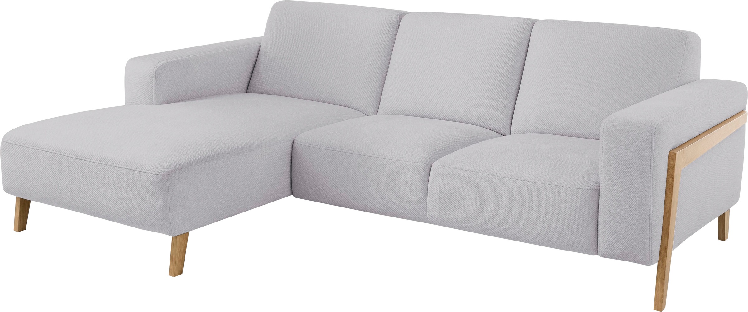 exxpo - sofa fashion Ecksofa »Starr, modern und klassisches Design, hochwertige Verarbeitung, bequem«, L-Form, wahlw. elektrische Sitztiefenverstellung, Massivholzfüße