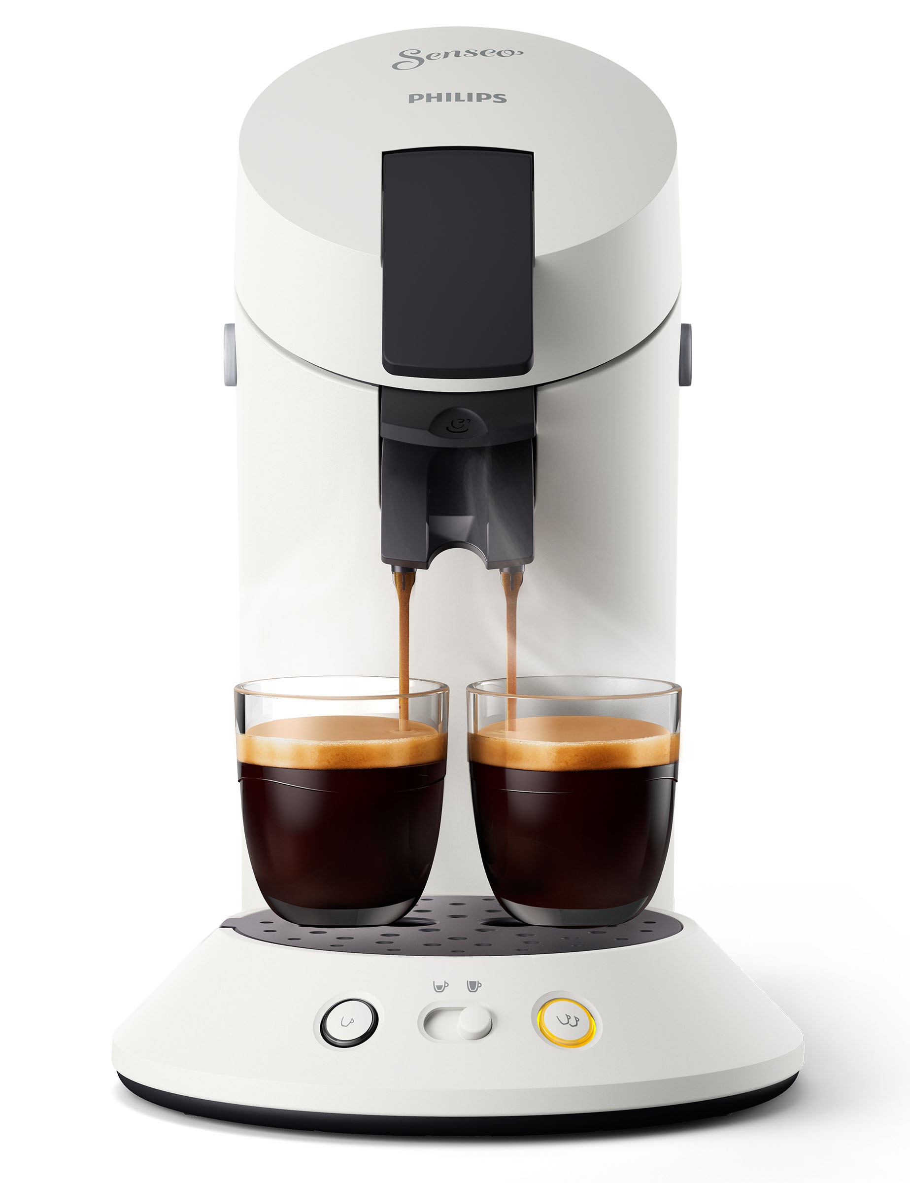 Philips Senseo €5,- (Wert Kaffeepadmaschine Gratis-Zugaben aus Memo-Funktion, recyceltem Plus +3 Kaffeespezialitäten, CSA210/10, 80% UVP) »Original Plastik«, bestellen