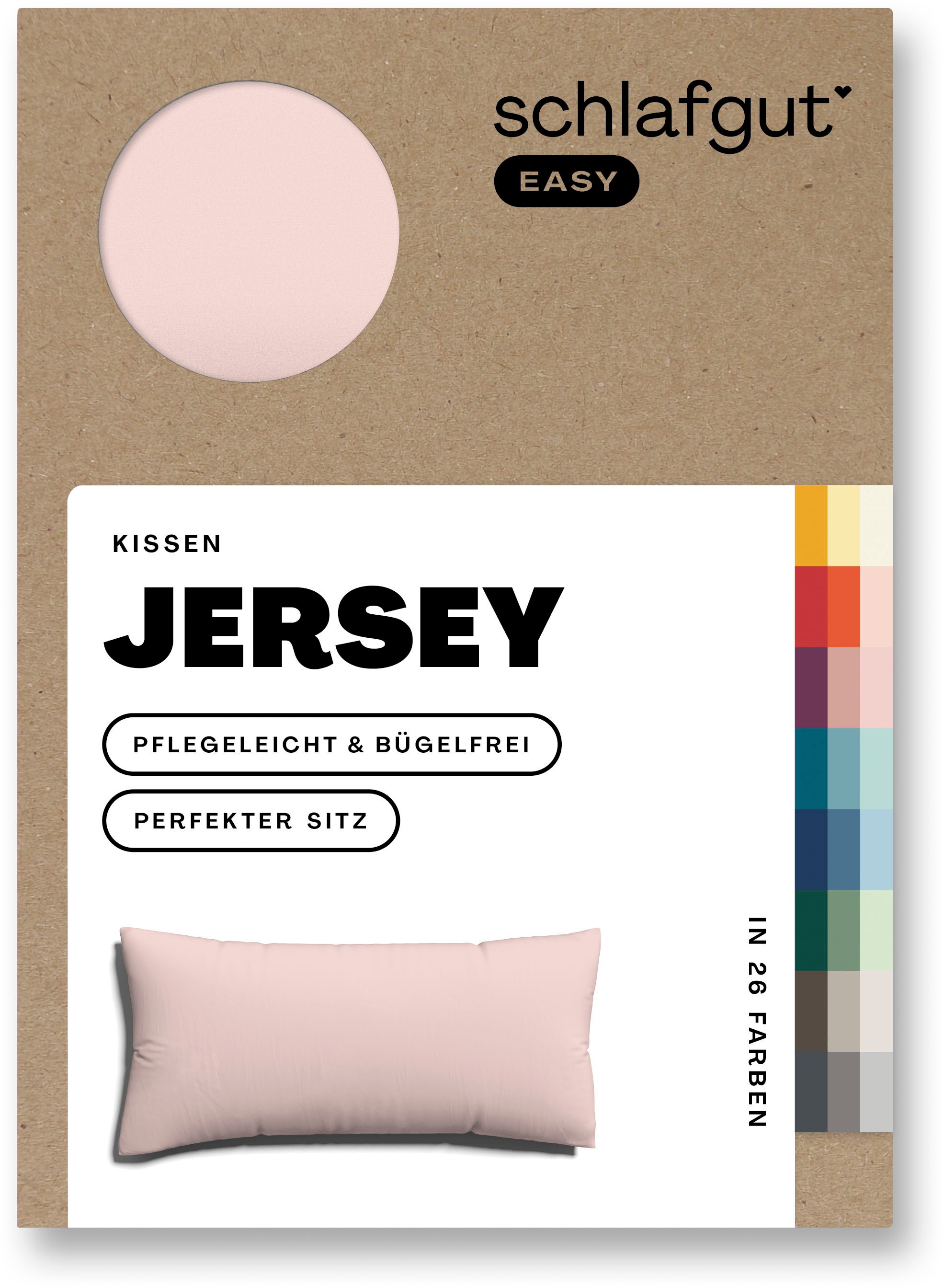 Schlafgut Kissenbezug »EASY Jersey«, (1 St.), Kissenhülle mit Reißverschluss, weich und saugfähig, Kissenbezug