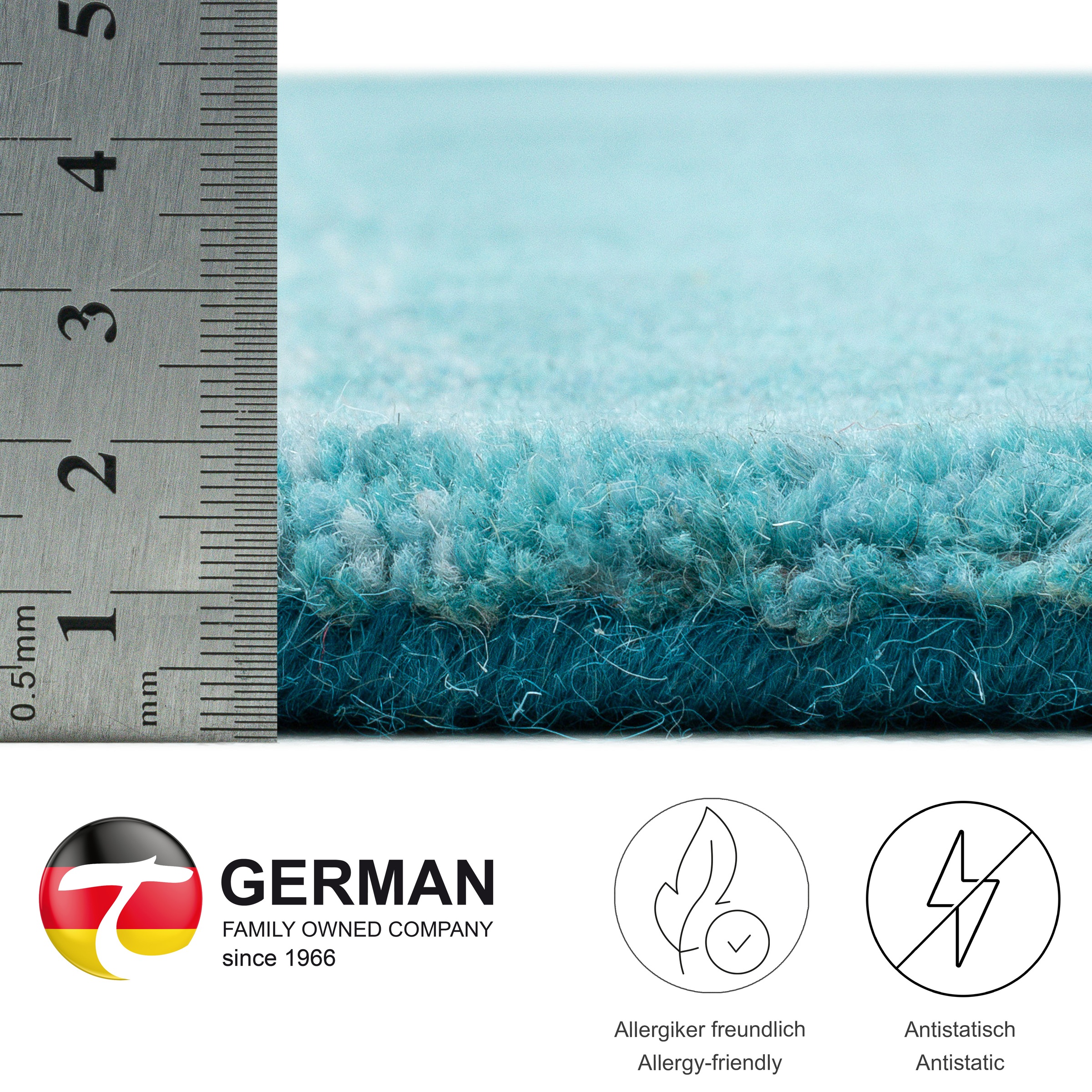 THEKO Wollteppich »Wool Comfort«, rechteckig, 15 mm Höhe, Handweb Teppich, reine Wolle, handgewebt, brilliante Farben, Scandi