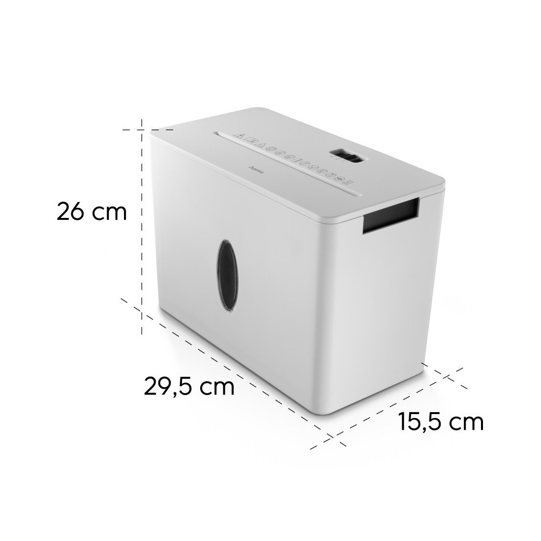 Hama Aktenvernichter »Aktenvernichter Partikelschnitt (Papier + Plastik, Korb, 4 Blatt, P4)«, Mit Papierkorb, 4 x 33 mm Schnitzel, Automatik, Rücklauf