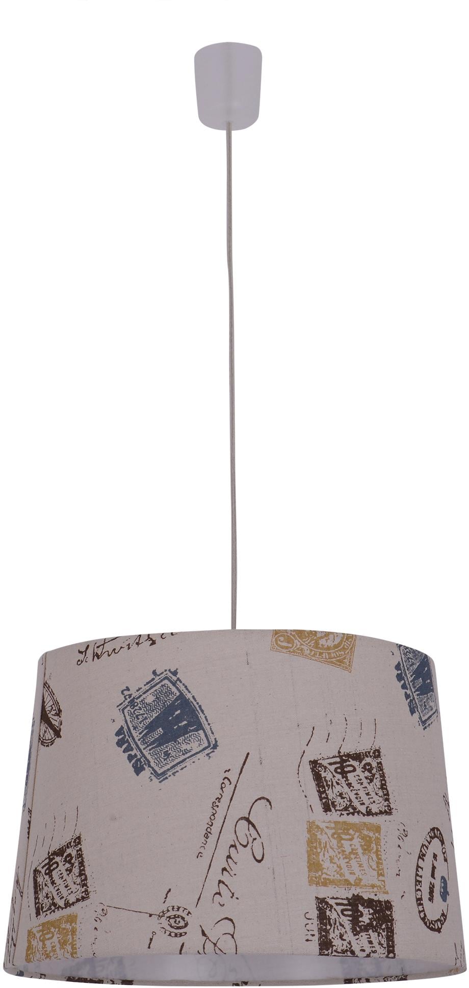 näve Pendelleuchte »PRINT«, 1 flammig, Leuchtmittel E27 | ohne Leuchtmittel, inkl. Pendel l: 120cm, transparent, Farbe: braun mit Motiv