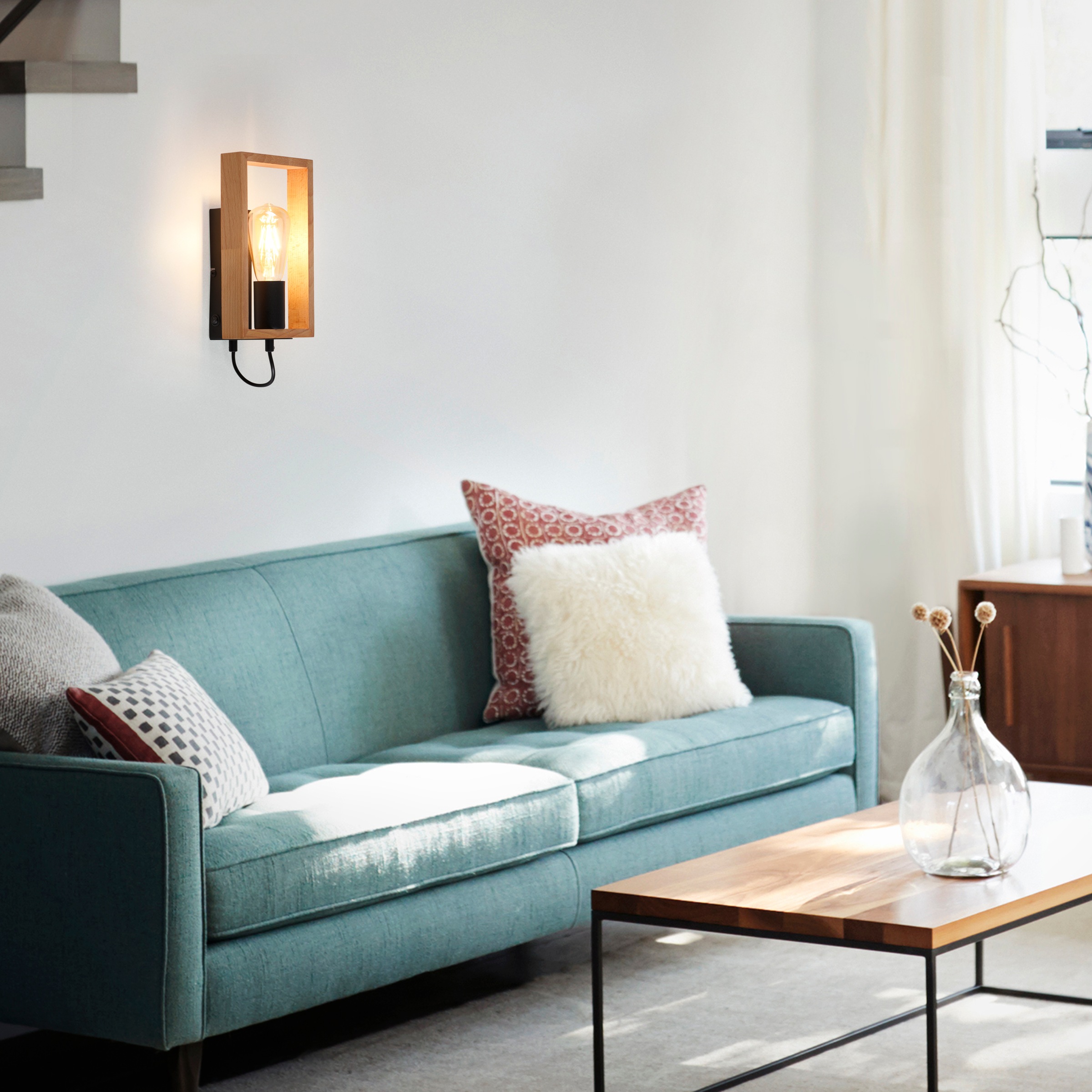 JUST LIGHT Wandleuchte »FRANKY« E27 1 Stk. ExklusiveE27, Schalter, Wippschalter