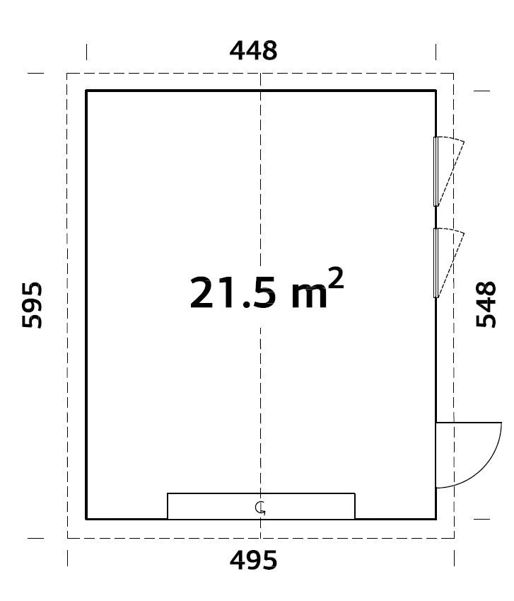 Palmako Garage »Andre«, BxTxH: 495x595x316 cm, mit Sektionaltor, naturbelassen