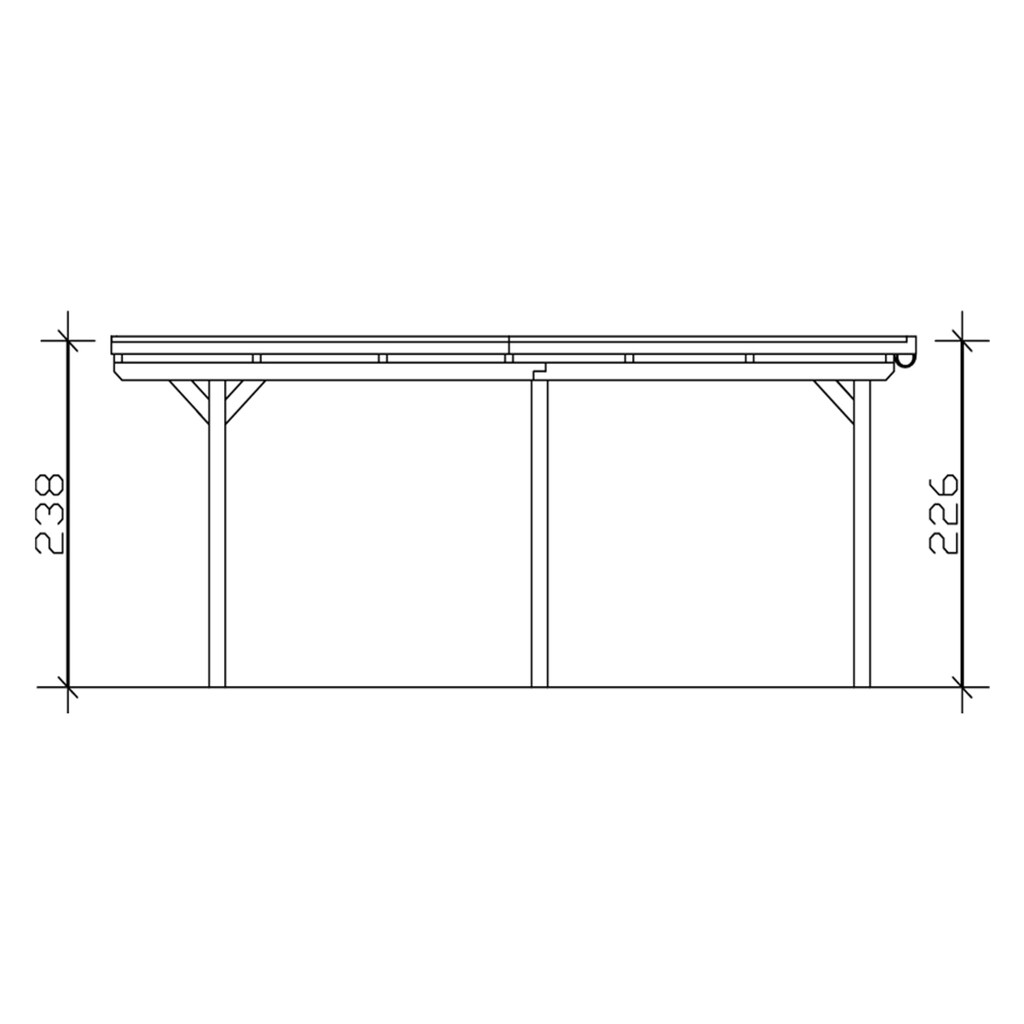 Skanholz Einzelcarport »Emsland«, Leimholz-Nordisches Fichtenholz, 291 cm, hellbraun