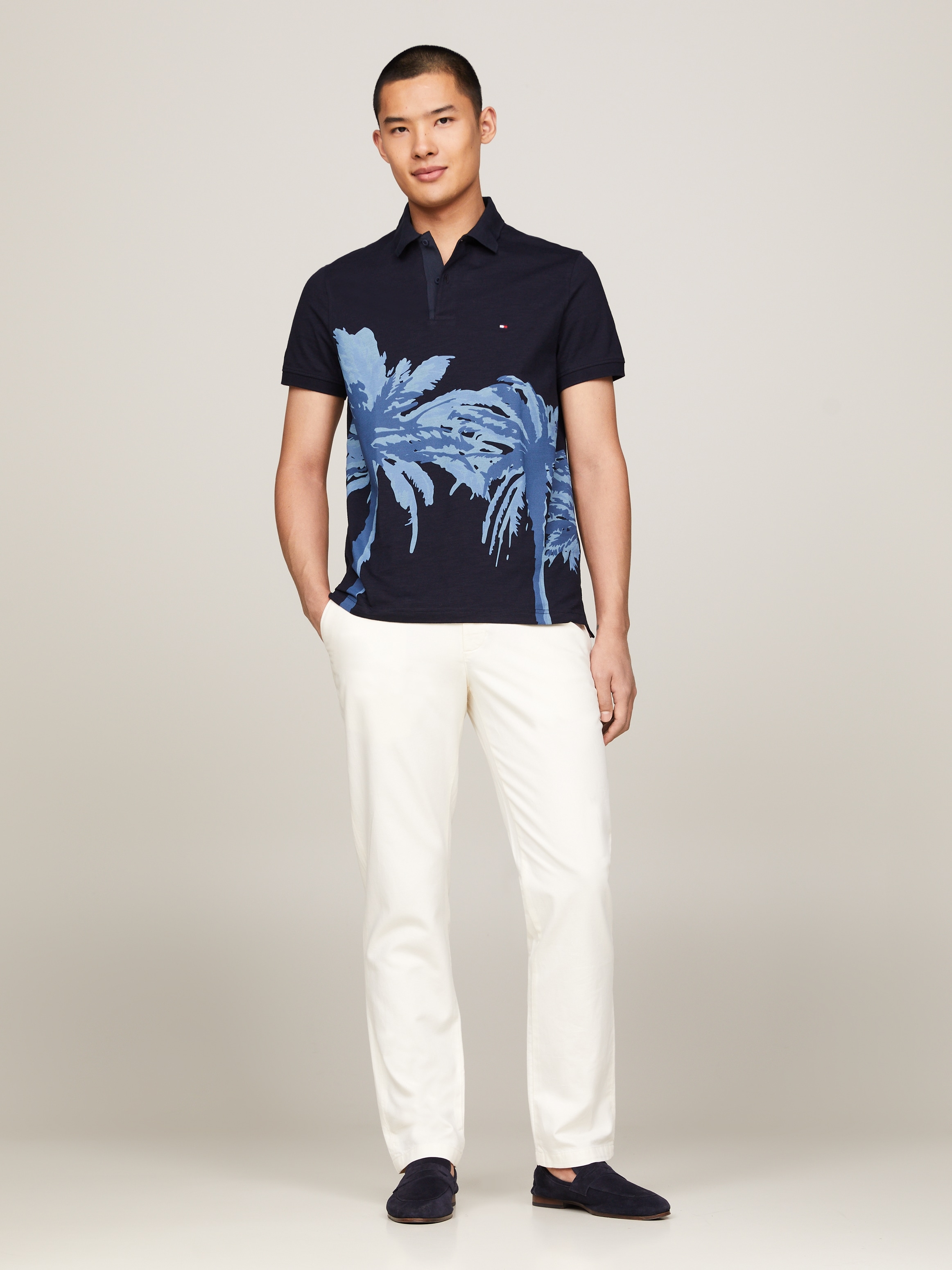 Tommy Hilfiger Poloshirt »PALM PLACEMENT PRINT REG POLO«, kontrastreicher Palmenprint