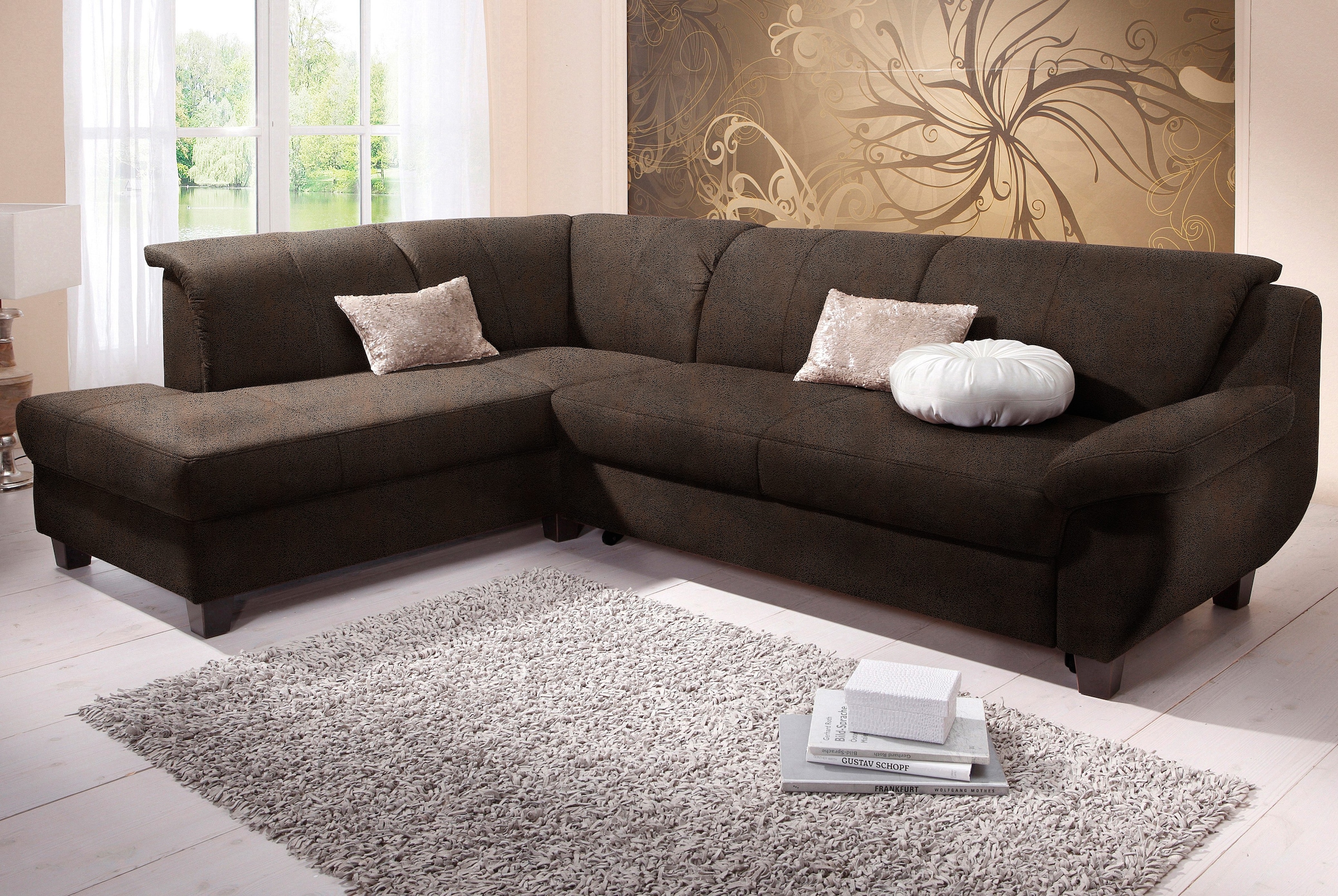 Home affaire Ecksofa »Yesterday Sitzbelastung 140 kg, L-Form«, wahlweise mit Bettfunktion, auch in Cord