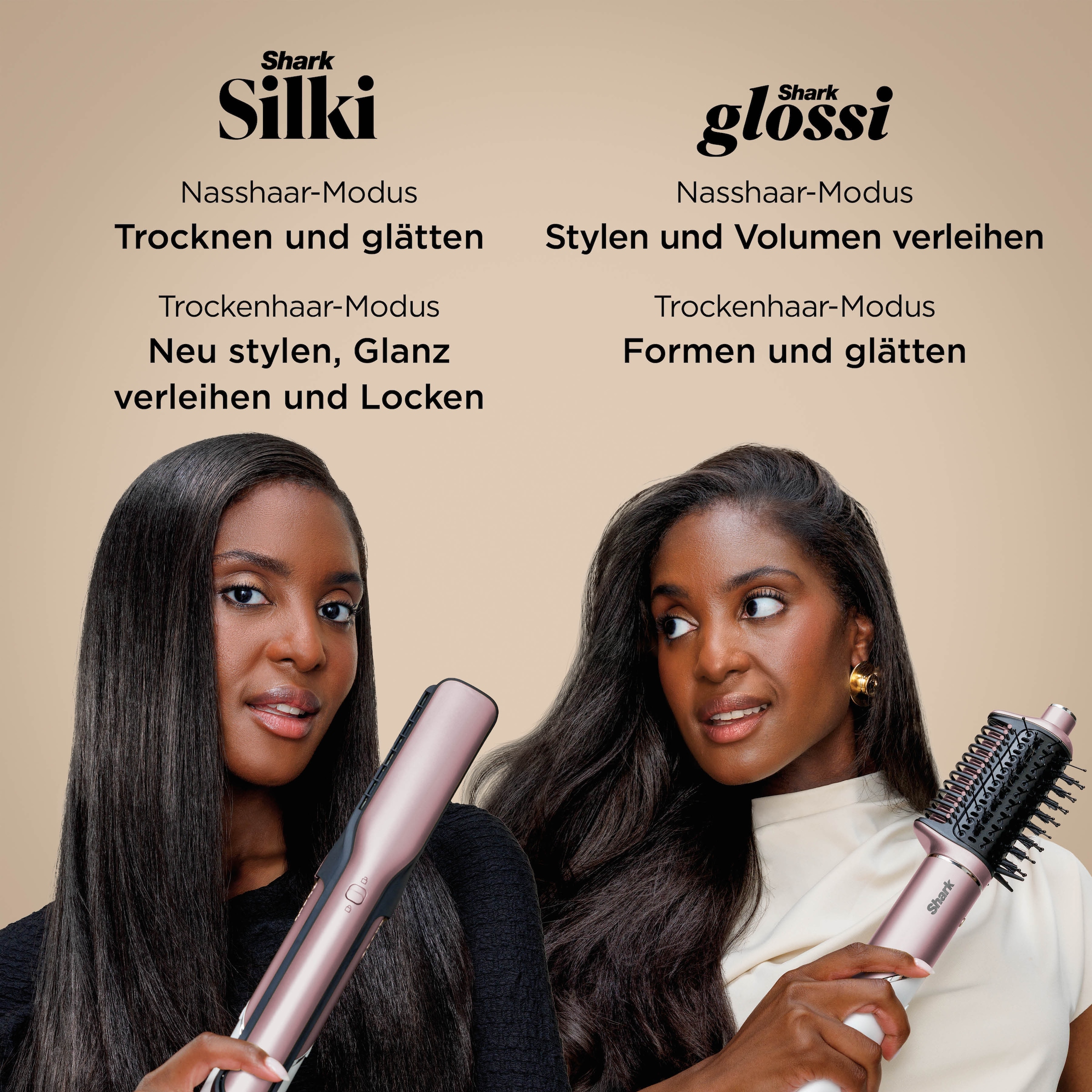 Shark Haarstyler »Glam Multistyler HD6051SEUPK für glatte Haare, Wellen und Locken« Keramik-Beschichtung hitzekontrollierte Keramik und Luftstrom ermöglichen jeden Style