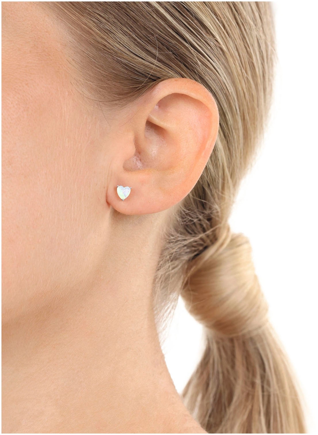 Amor Paar Ohrstecker »Herz, Trachtenschmuck, Volksfest« mit Stein (synth.)