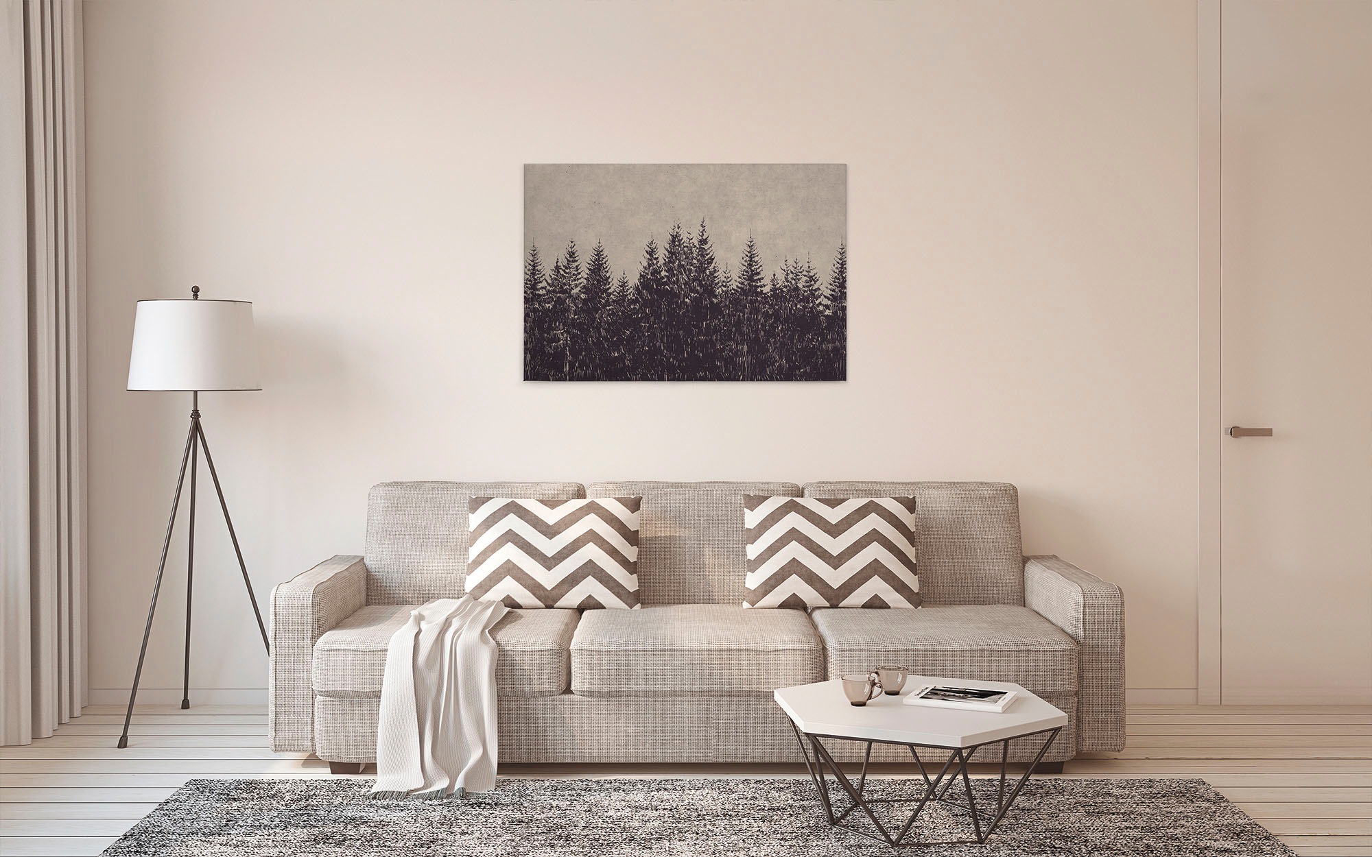 A.S. Création Leinwandbild »black forest«, Kunst-Wald-Kinder, (1 St.), Wald Bild Keilrahmen Leinwand-Bild Wohnzimmer modern Wandbild Kinder