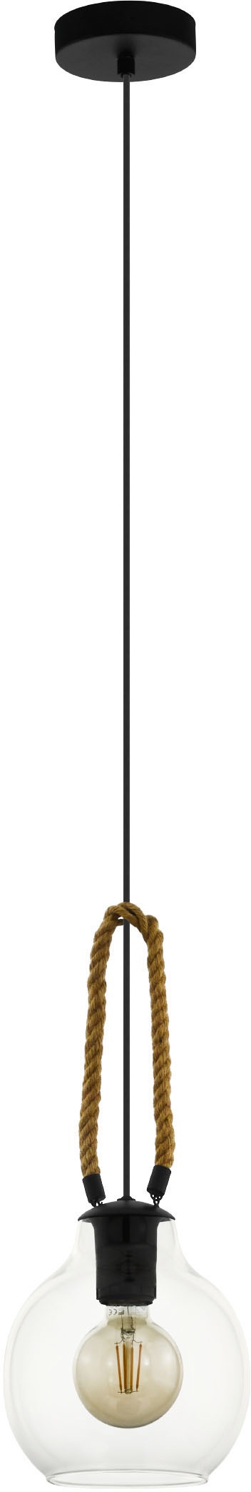 EGLO Hängeleuchte »RODING« E27 1 Stk. Hängeleuchte in schwarz und braun aus günstig online kaufen