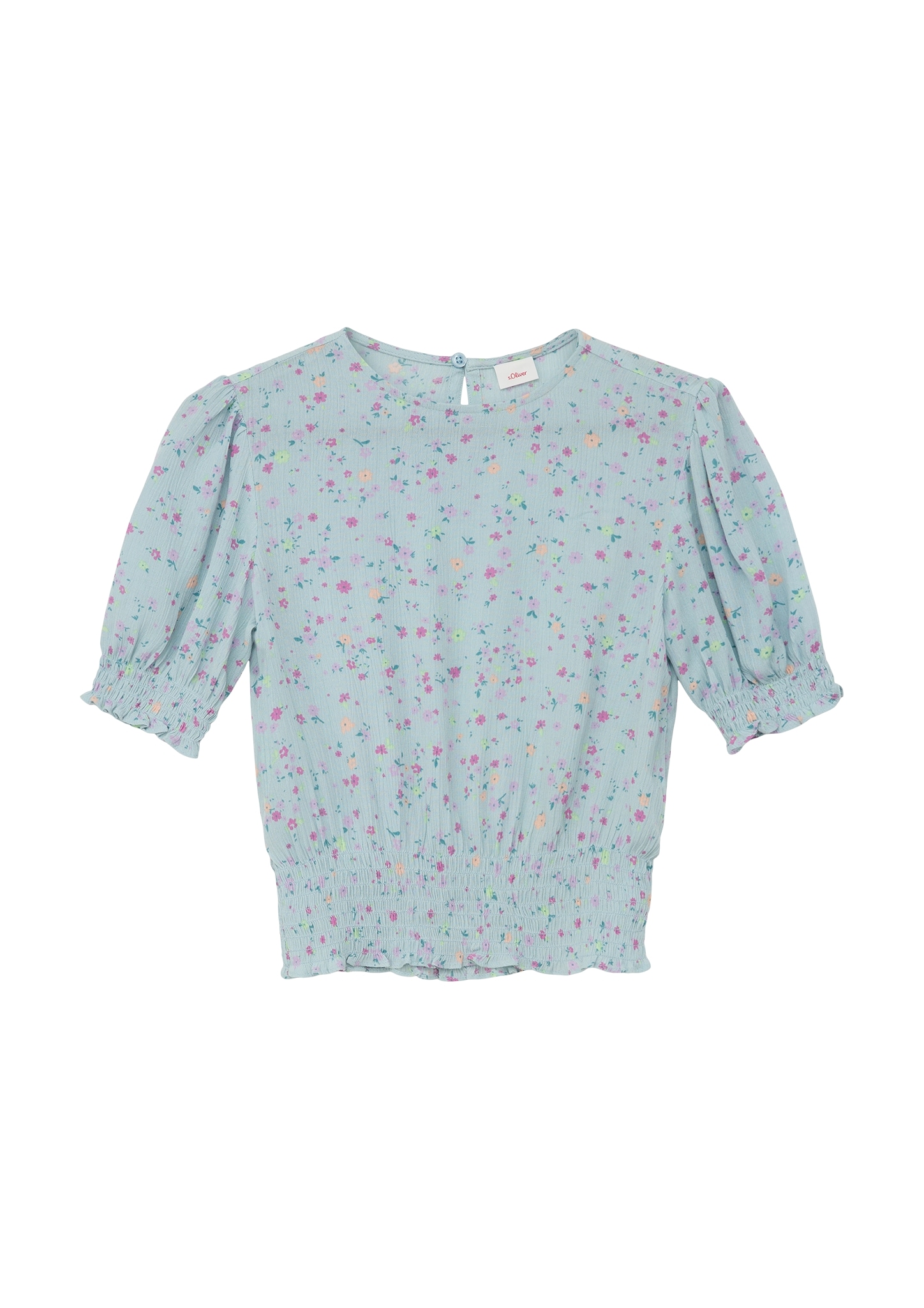Shirtbluse, mit Allover-Print und Smok-Detail
