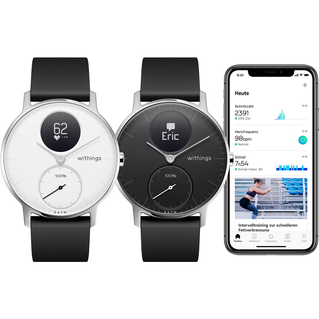 Withings Fitnessuhr »Activité STEEL HR (36 mm)«