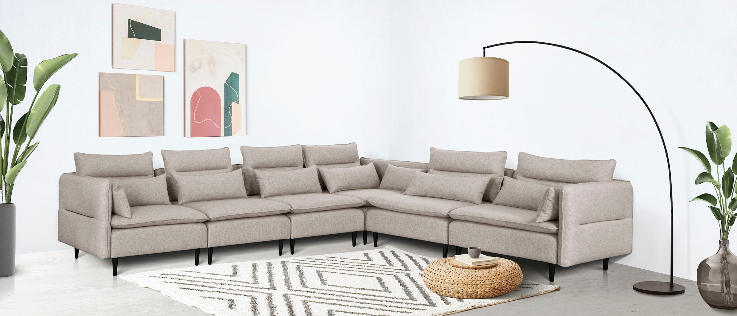 andas Ecksofa »ALVIK L-Form«, zusammengesetzt aus Modulen, erweiterbar mit günstig online kaufen