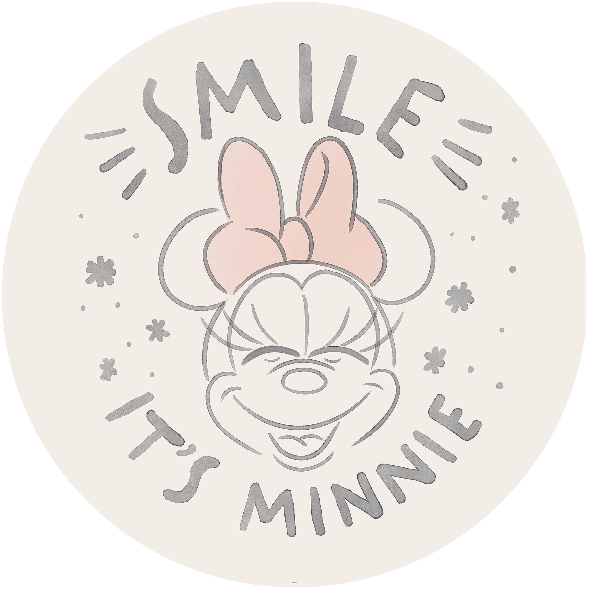 Komar Fototapete »Vlies selbstklebend - Minnie Chubby Cheeks - Größe 125 x 125 cm«, bedruckt, Kinderzimmer