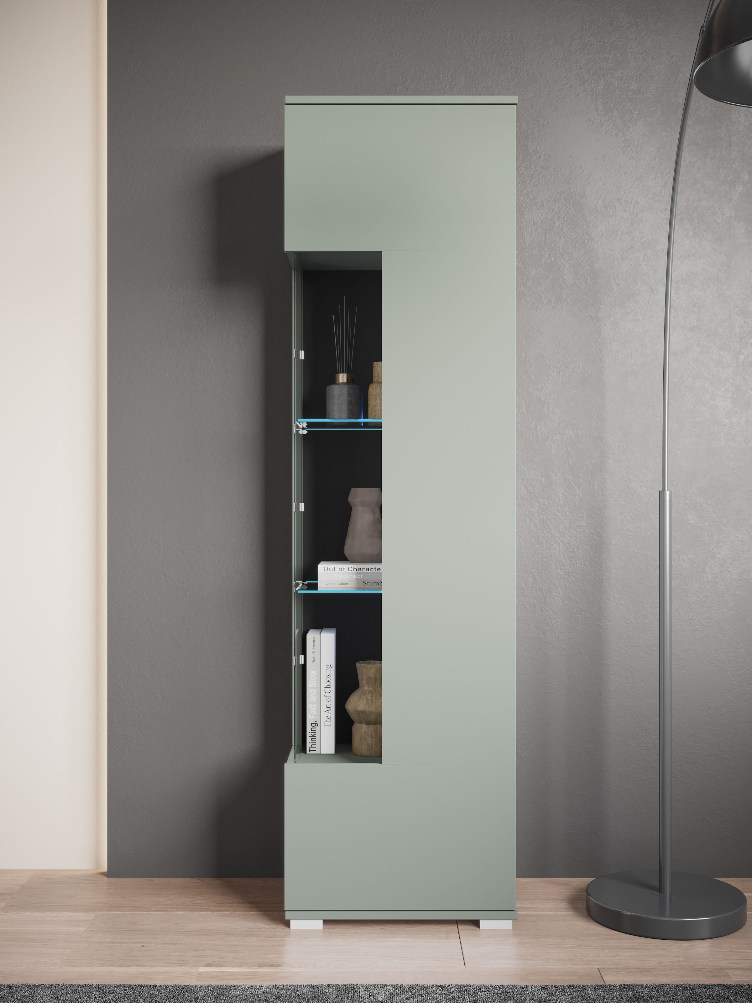 INOSIGN Vitrine »Kenia, stehend und hängend, Türanschlag wechselbar«, (1 St.), Vitrineschrank mit Glastüren 160 cm Höhe