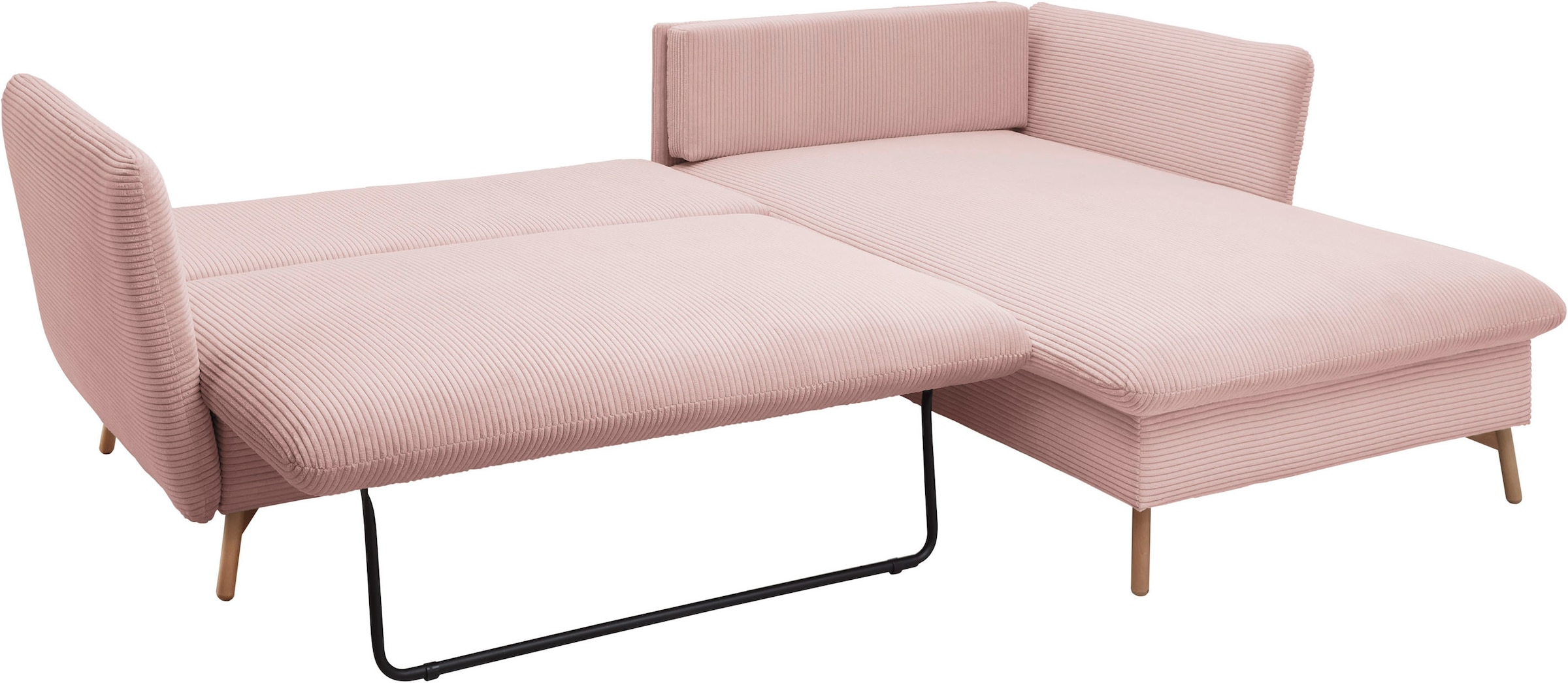 andas Ecksofa »MERLE, 258 cm, L-Form, Cord,«, mit Schlaffunktion, Liegefläche 224 x 139 cm und Bettkasten