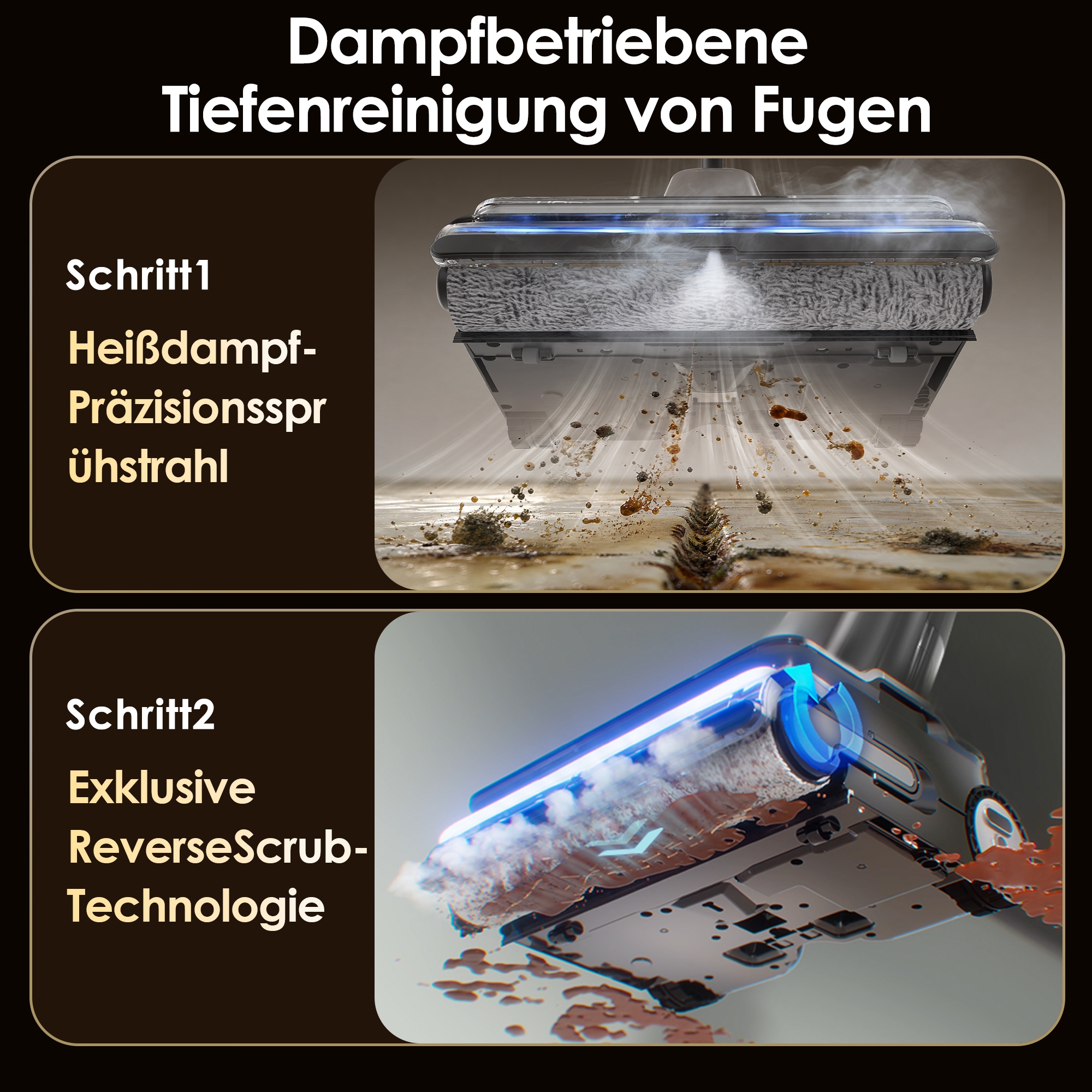 Tineco Nass-Trocken-Sauger »FLOOR ONE S9 Artist Boost Steam Premium« Schrubber-Modus mit 99°C Wasserdampf, 25.000 Pa Saugleistung