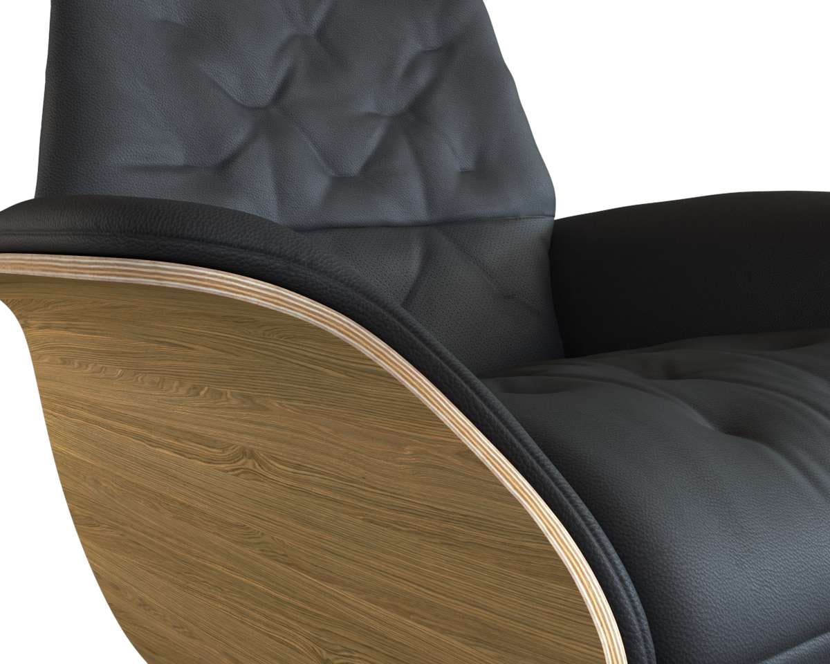 FLEXLUX Relaxsessel »Volden elektrischer Funktionsessel«, Größe M, Rücken & Fußteil elektrisch, Akku, Arml. Eiche, Fuß Alu