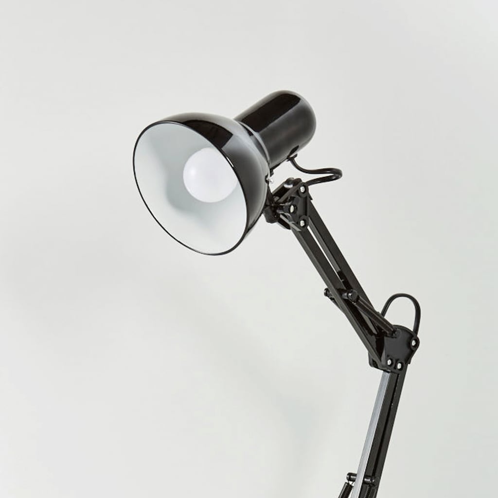 B.K.Licht Schreibtischlampe »Draco«, 1 flammig-flammig, Tischlampe, schwarz, Metall, Retro, Schreibtisch, dreh- u. schwenkbar