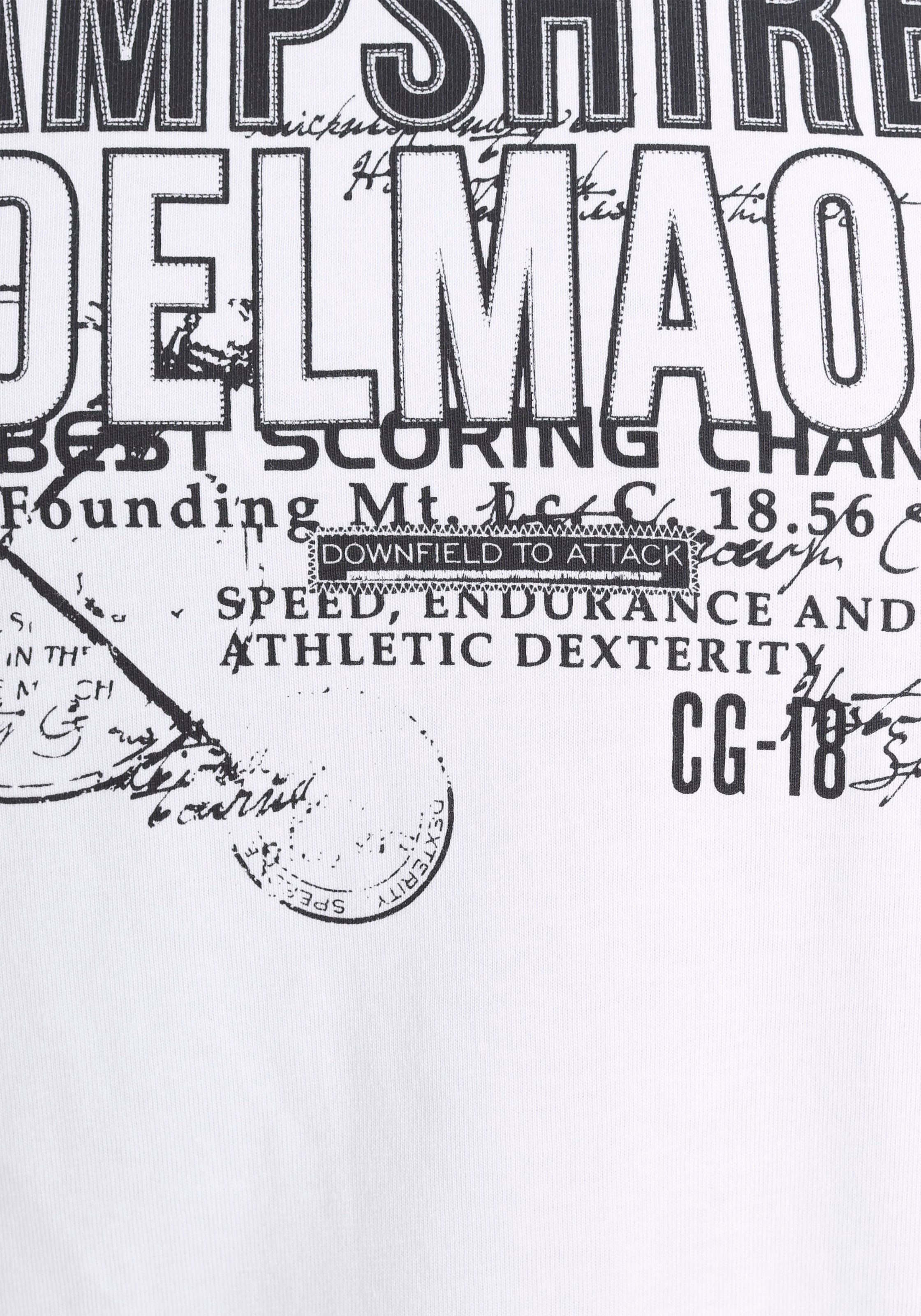 und Nähten-NEUE bei DELMAO MARKE! kontrastfarbigen T-Shirt, mit Brustprint online