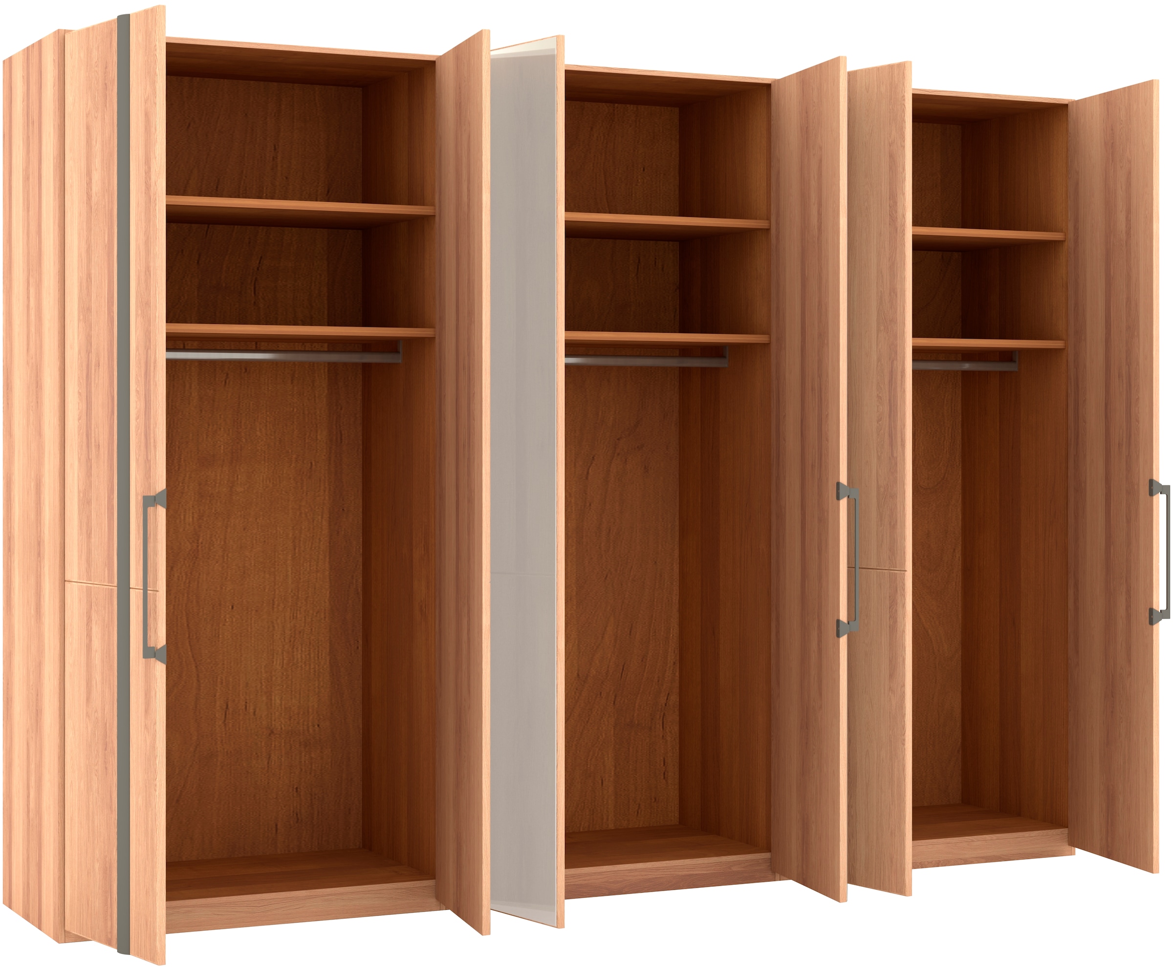 Musterring Drehtürenschrank »Sorrent, Kleiderschrank, Schrank, teilmassiv Eiche«, (mit Türdämpfern, in 5 Breiten & 2 Höhen, extra Böden, MADE IN GERMANY), Türen Eiche massiv oder als Parsol-Bronze-Spiegel, verschiedene Maße
