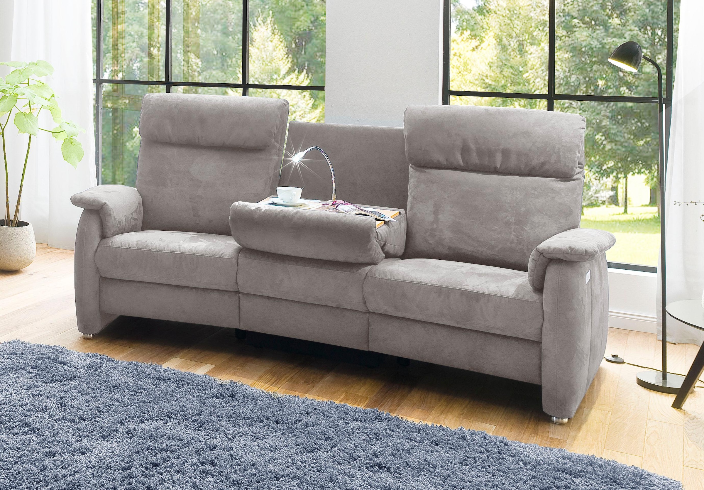 Home affaire Sofa "Turin", mit motorischer Relaxfunktion, Tisch, Leuchte + günstig online kaufen