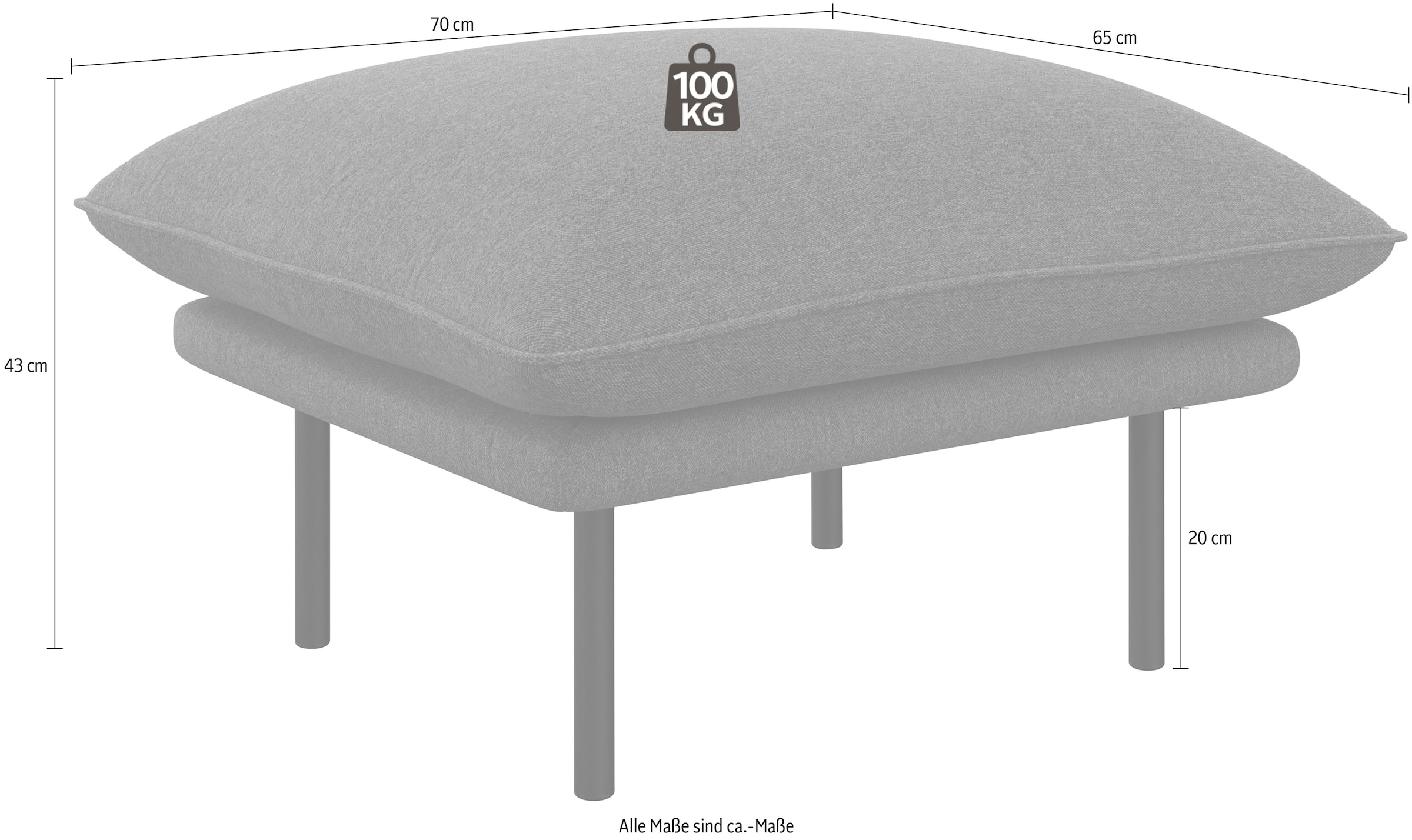 andas Polsterhocker »Stine«, Besonderes Design durch Kissenoptik und Keder, by Morten Georgsen