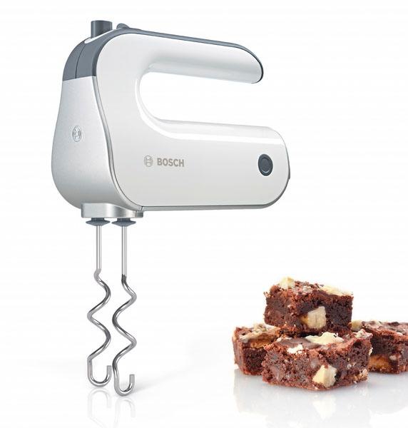 BOSCH Handmixer »Styline MFQ4835DE, 2x Rührbesen, Knethaken Edelst., 5 Stufen, weiß«, 575 W, Turbotaste, ergon. Soft-Touch-Griff, Made in Europe
