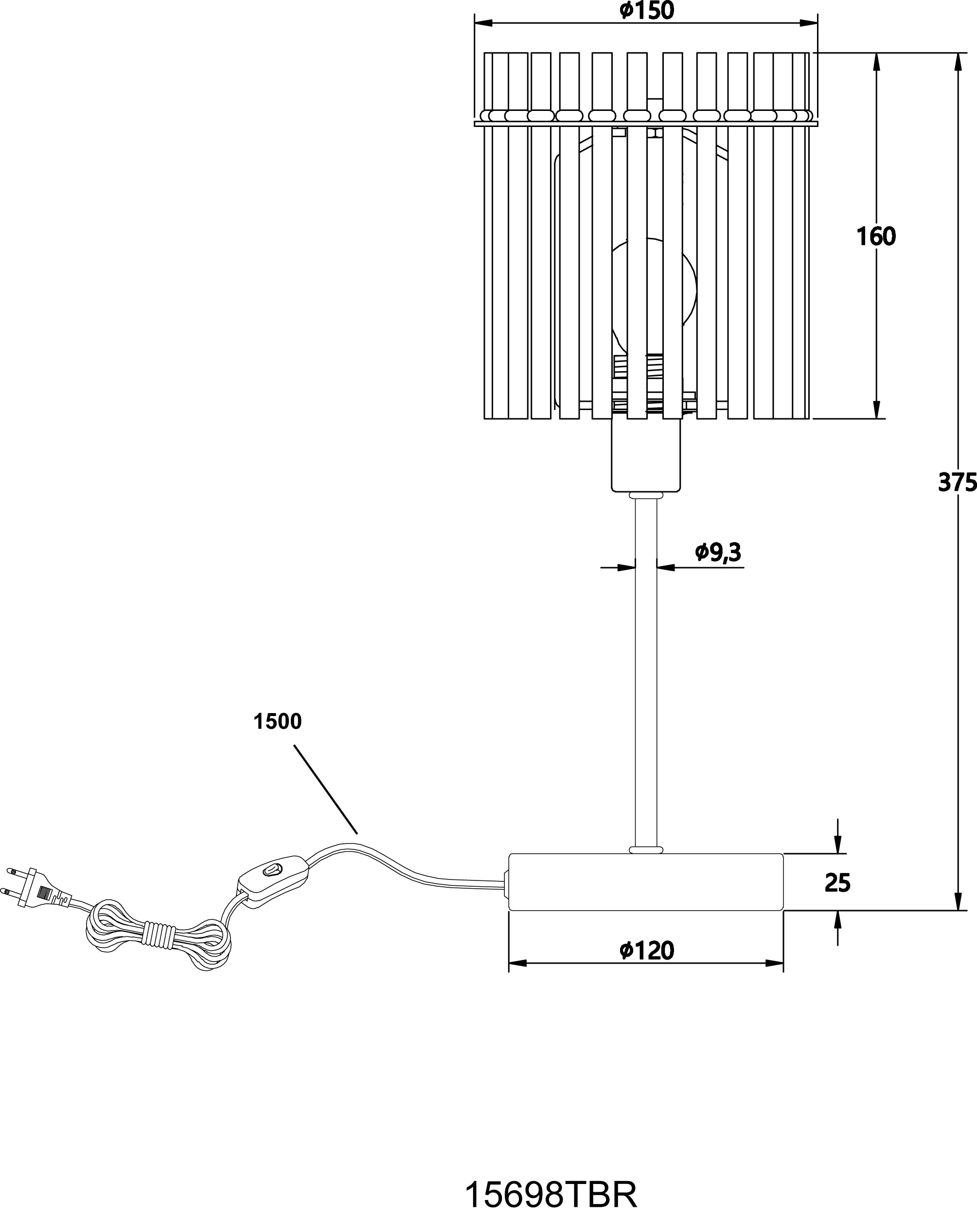 GLOBO LIGHTING Tischleuchte »GORLEY« E14 1 Stk. Tischlampe Glasstäbe brombeerfarben klar verlaufend elegant