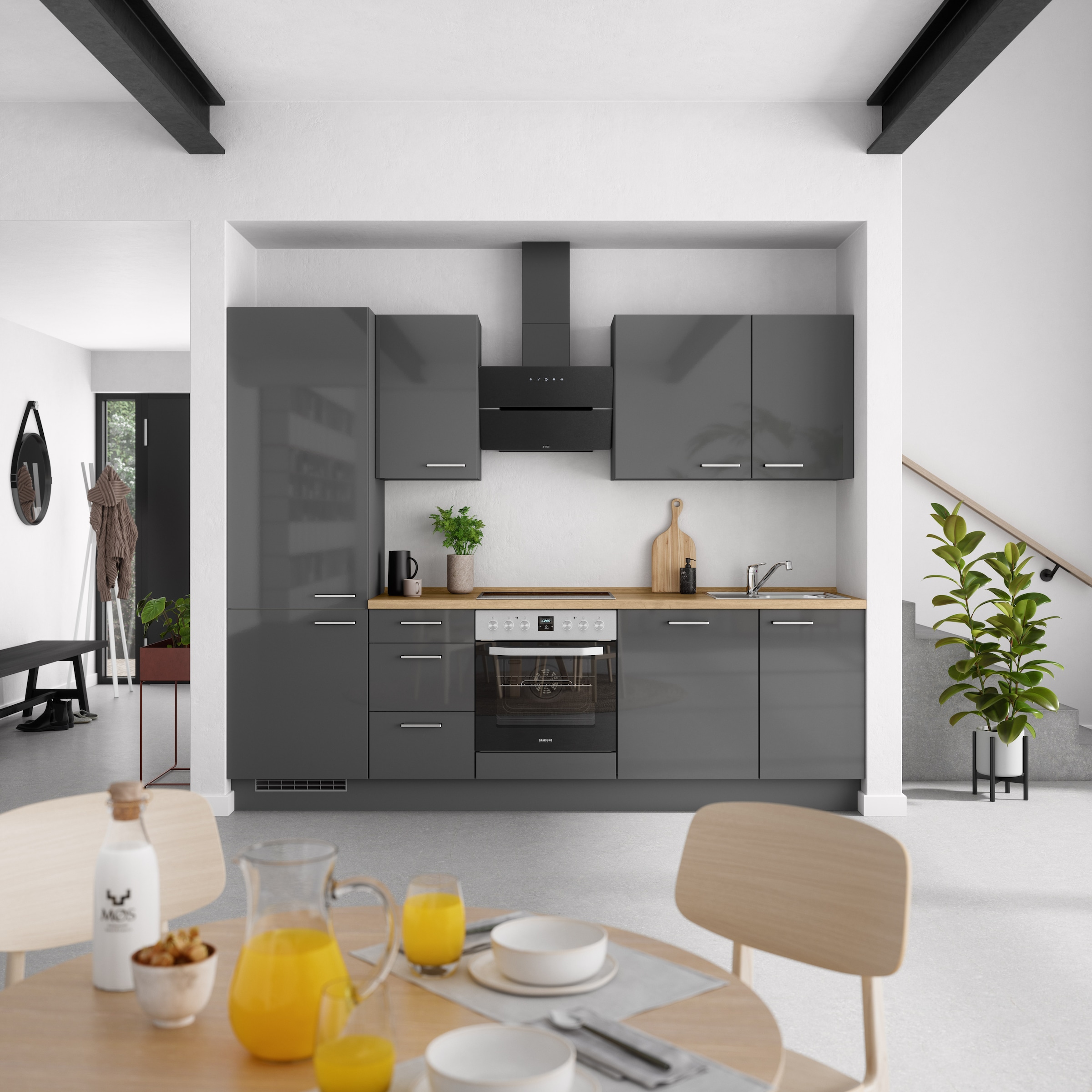 nobilia® Küchenzeile »"Flash II"« vormontiert, Ausrichtung wählbar, Breite 270 cm, wahlw. mit E-Geräten