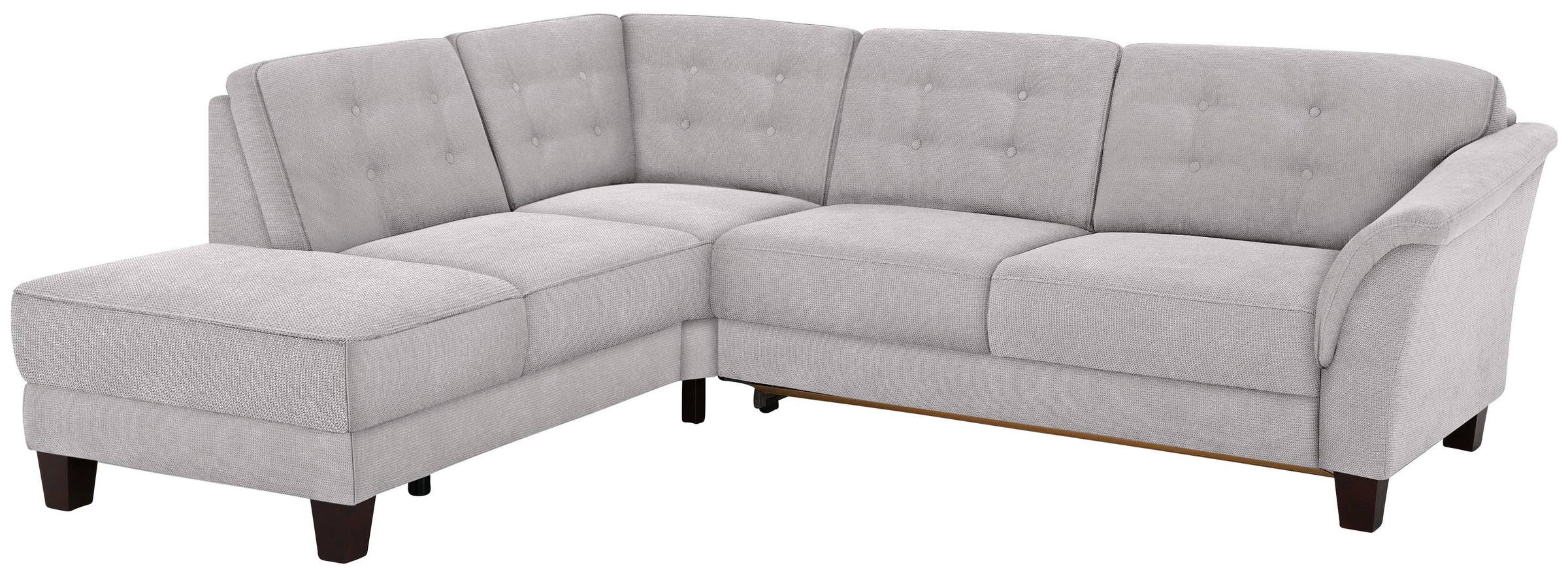 Home affaire Ecksofa »Trondheim L-Form«, mit Federkern und Knopfheftung im Rücken, Füße Buche dunkel