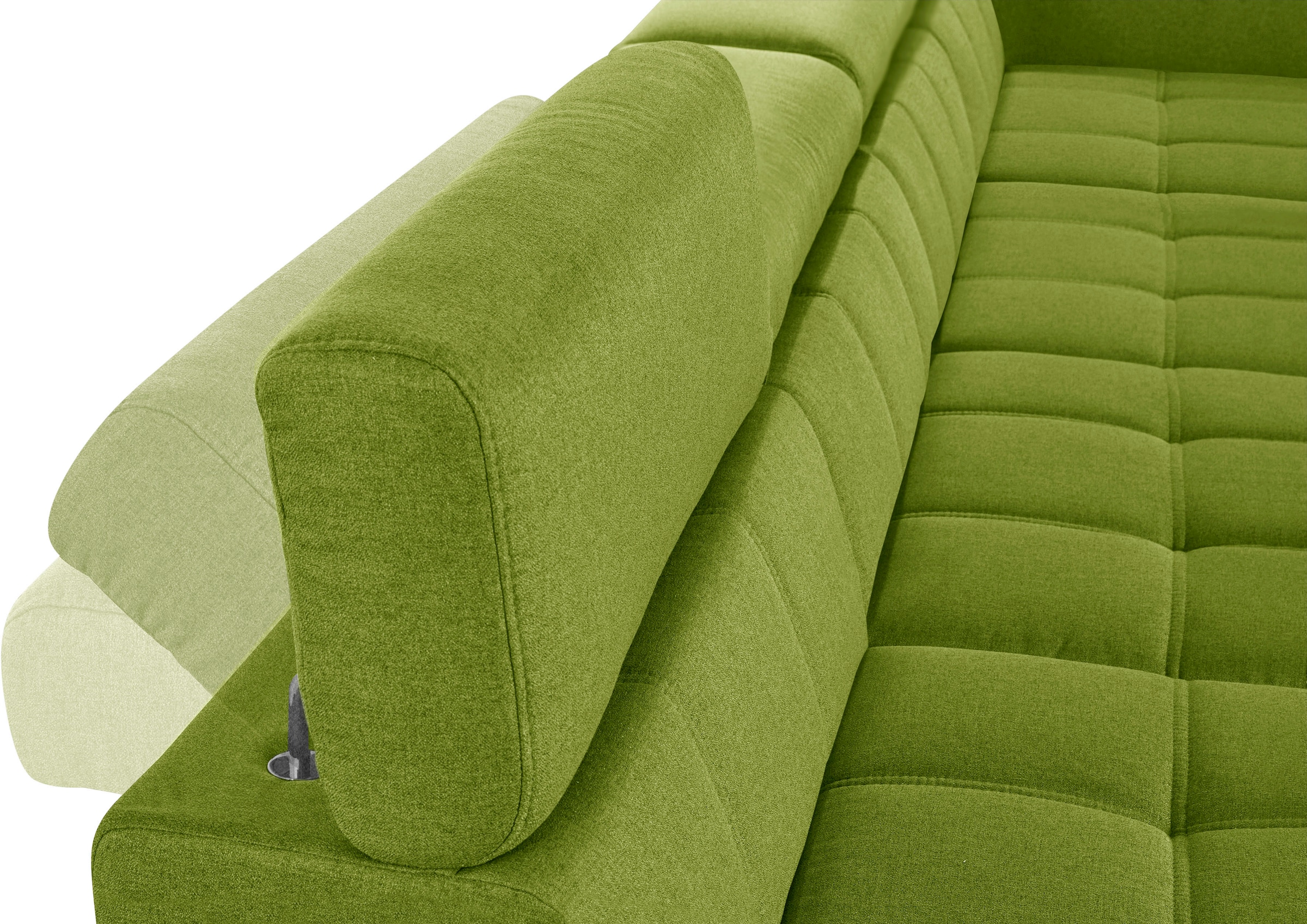 DOMO collection Wohnlandschaft »Cunelli tolle Sitznähte als Designelement, fester Sitzkomfort, U-Form«, wahlweise mit Kopfteilverstellung, bodenfrei