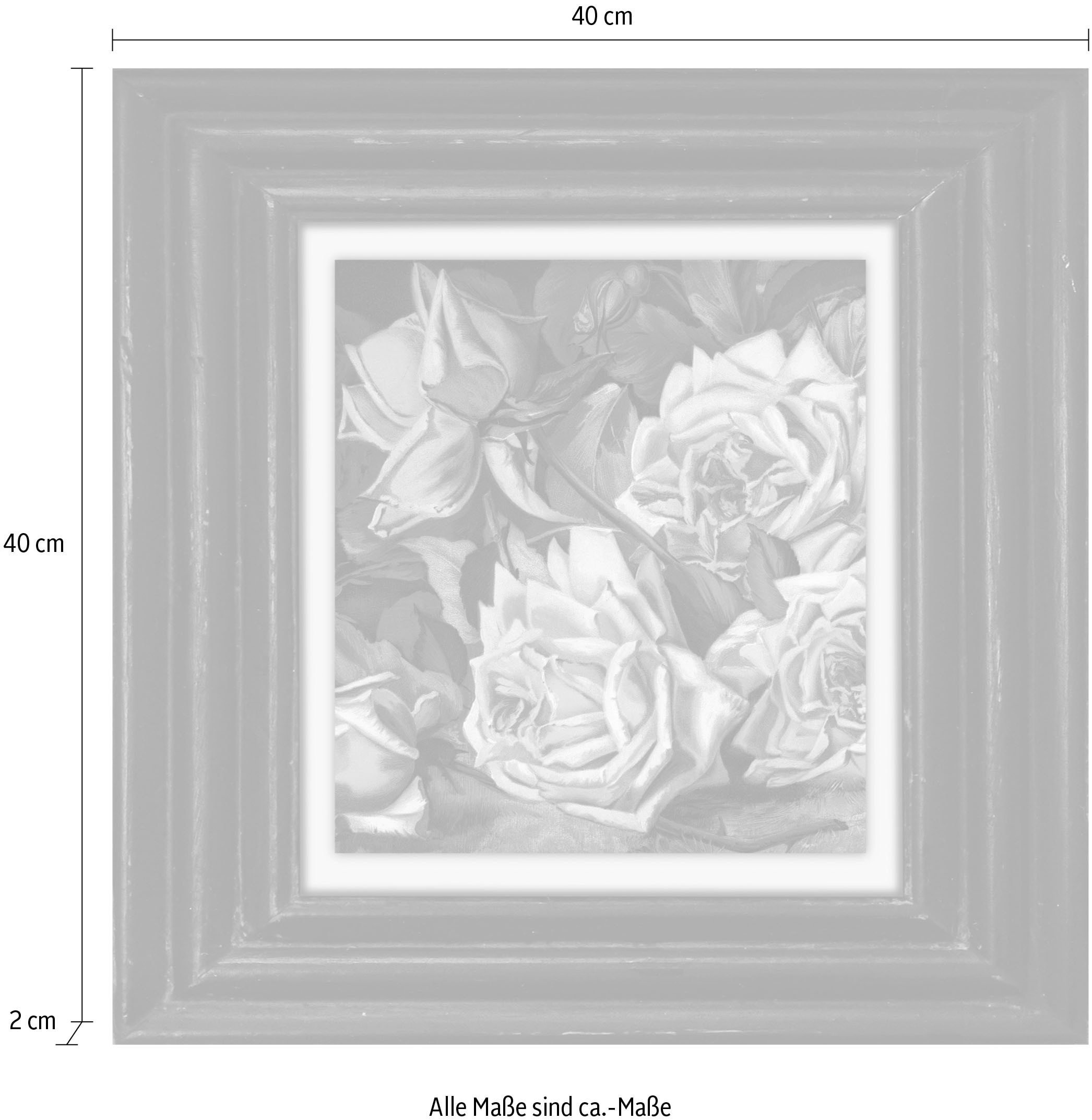 queence Leinwandbild »Blumen«, Kunst-Blumen-Blumenbilder-Stillleben-Garten-Gartenbilder, Premium-Leinwandstoff, Handarbeit aus Deutschland, 40x40cm