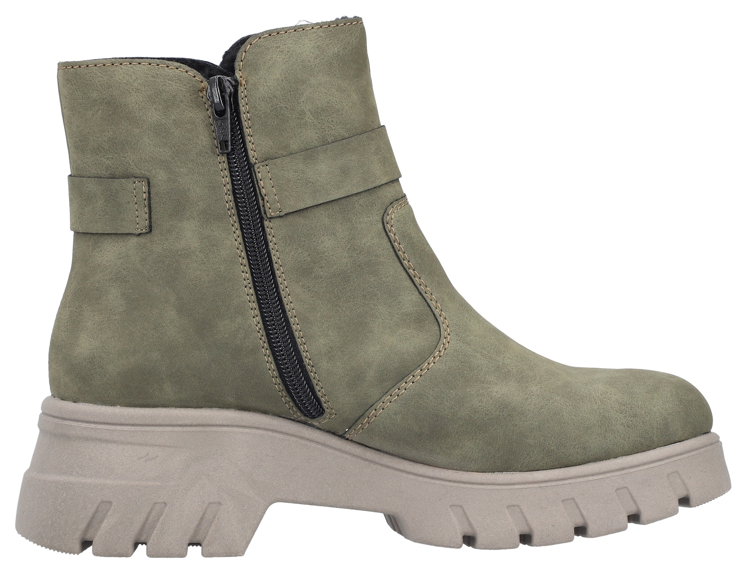 Rieker Winterstiefelette, Winterboots, Plateausohle, mit Zierschnalle und Innenreißverschluss