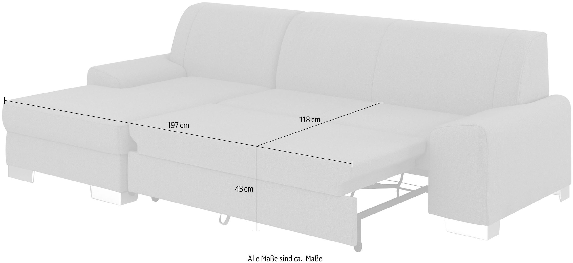 DOMO collection Ecksofa »Anzio L-Form«, wahlweise mit Bettfunktion und Federkern