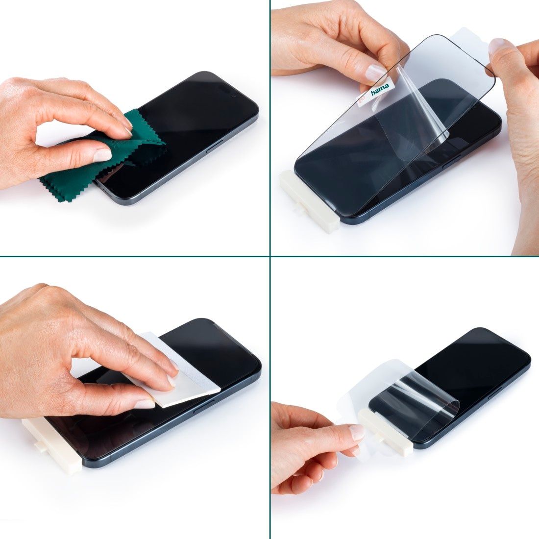 Hama Displayschutzglas »Handy-Schutzglas "Super Hybrid" für Apple iPhone 17 Pro, Montagehilfe« High-End-Schutzglas mit D3O®-Lizenz