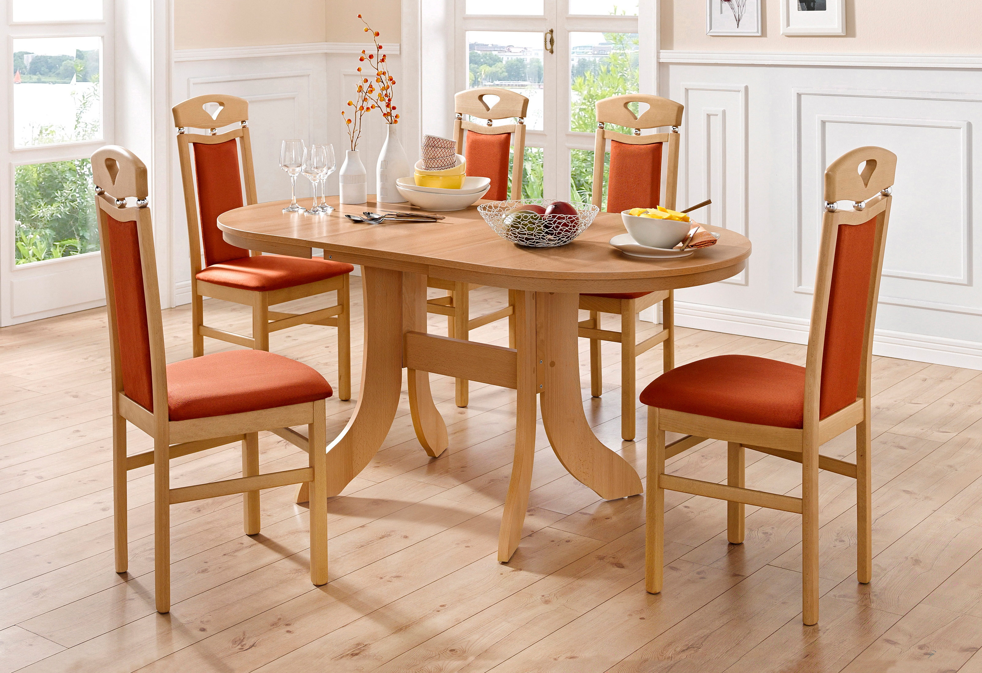 Home affaire Esszimmerstuhl »Berta Küchenstuhl« (Set) 2 Stk. Microfaser Bez günstig online kaufen