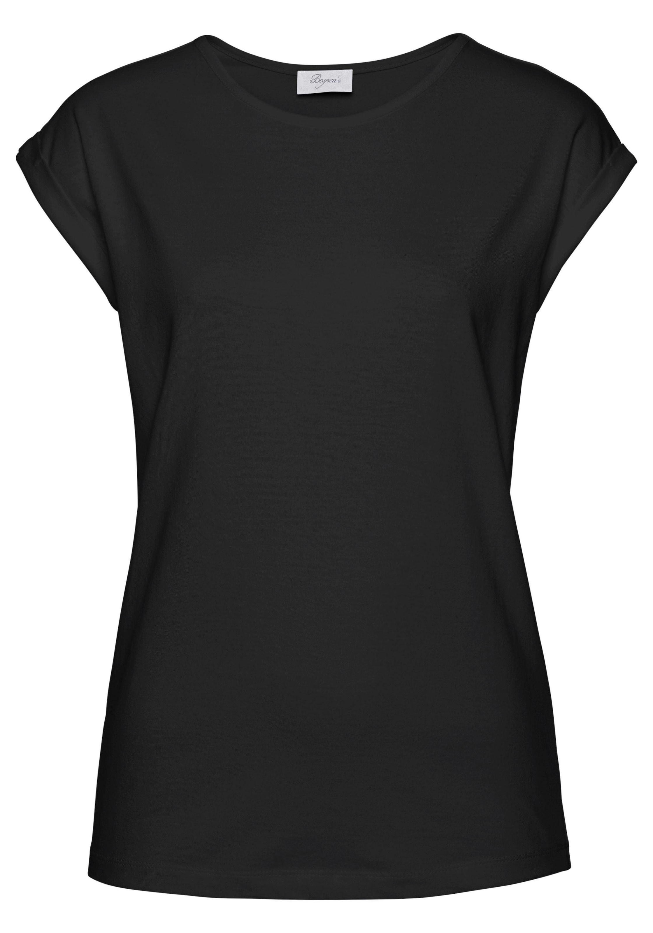 Boysen's T-Shirt Kurzarm,  unifarben,  Rundhals,  für Freizeit und Alltag