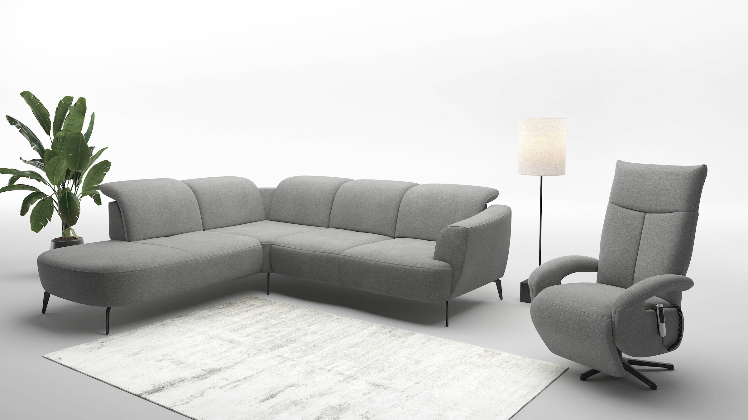 sit&more Ecksofa »Zoe«, ink.Sitztiefenverstellung, wahlweise mit Kopfteilverstellung