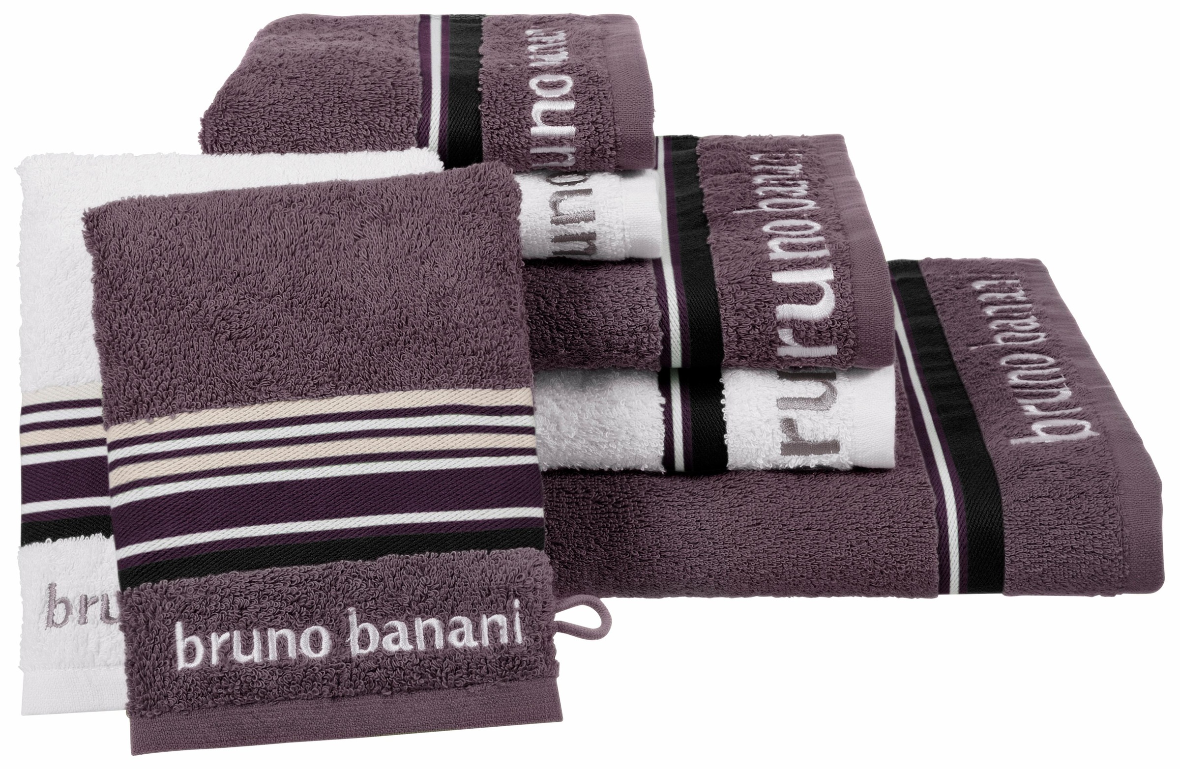 Bruno Banani Handtuch Set »Maja«, (Set, 7 St., 1 Duschtuch 70 x 140 cm-2 Ha günstig online kaufen